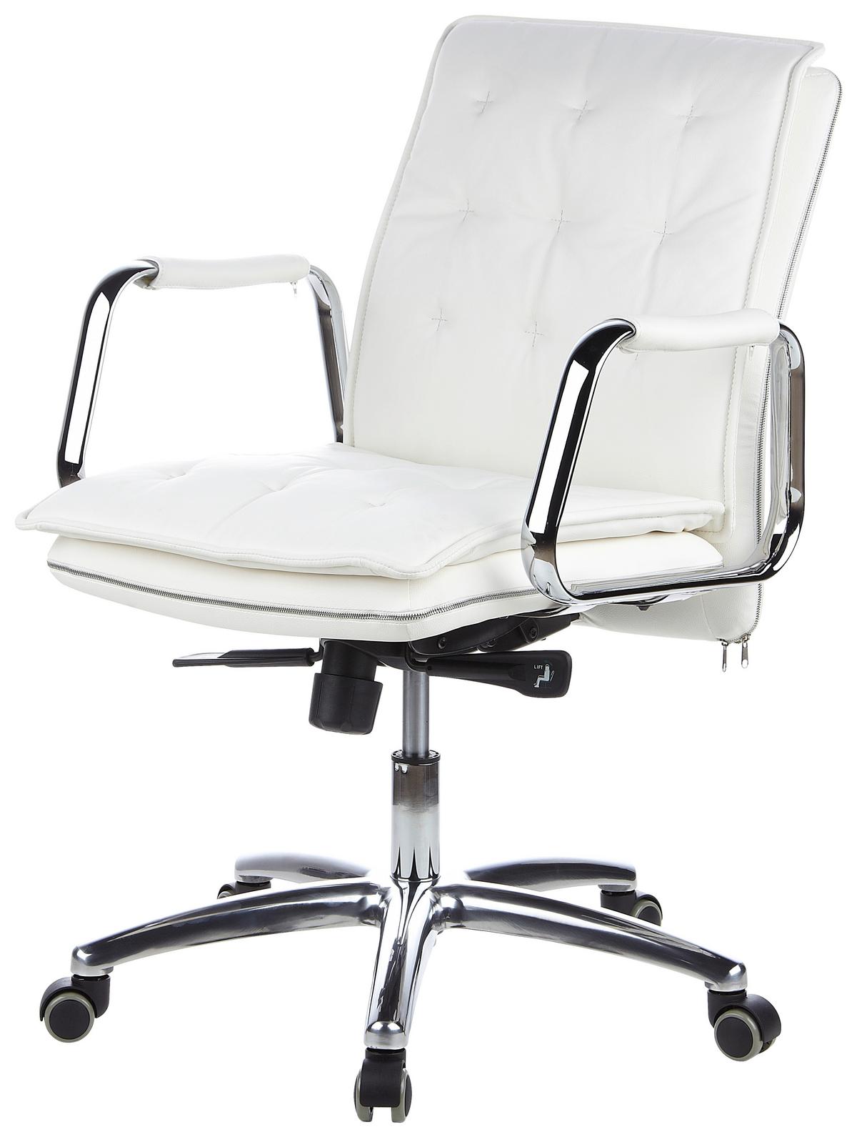 Chefsessel Villa Creme Bis 120 Kg - Silberfarben/Creme, Basics, Leder/Kunststoff (60/109/48cm) - MID.YOU
