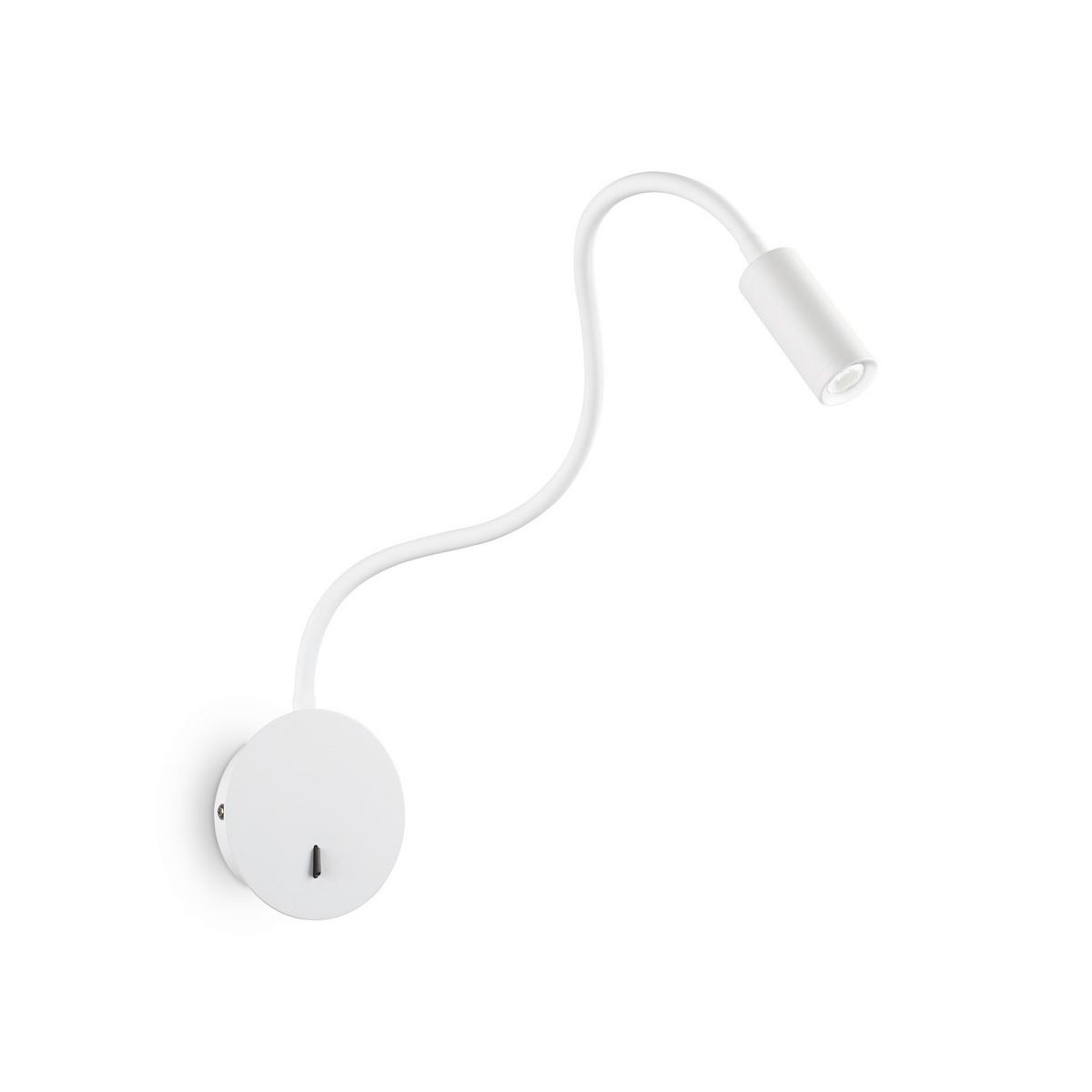LED-Wandleuchte Bianco Weiß D: 8,5 cm - Weiß, Basics, Kunststoff/Metall (8,5/28\55cm) - Ideal Lux