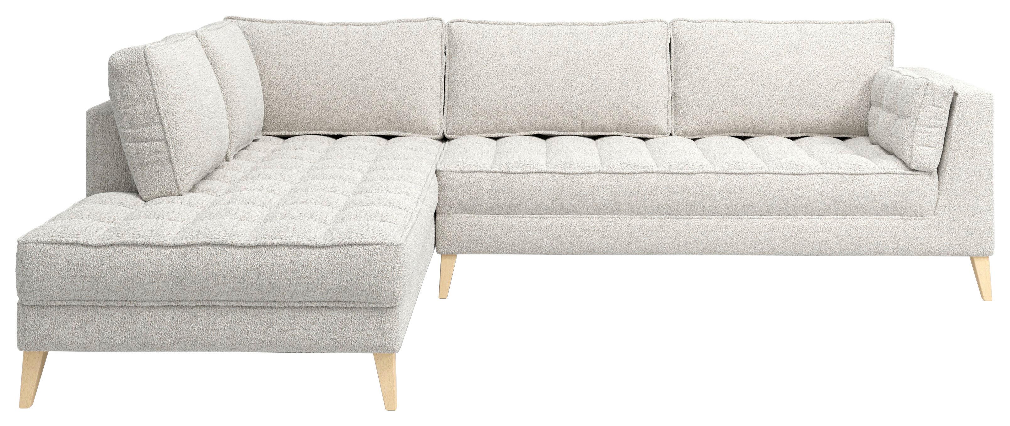 Ecksofa Doti - Weiß/Naturfarben, Design, Textil (204/310cm) - MID.YOU