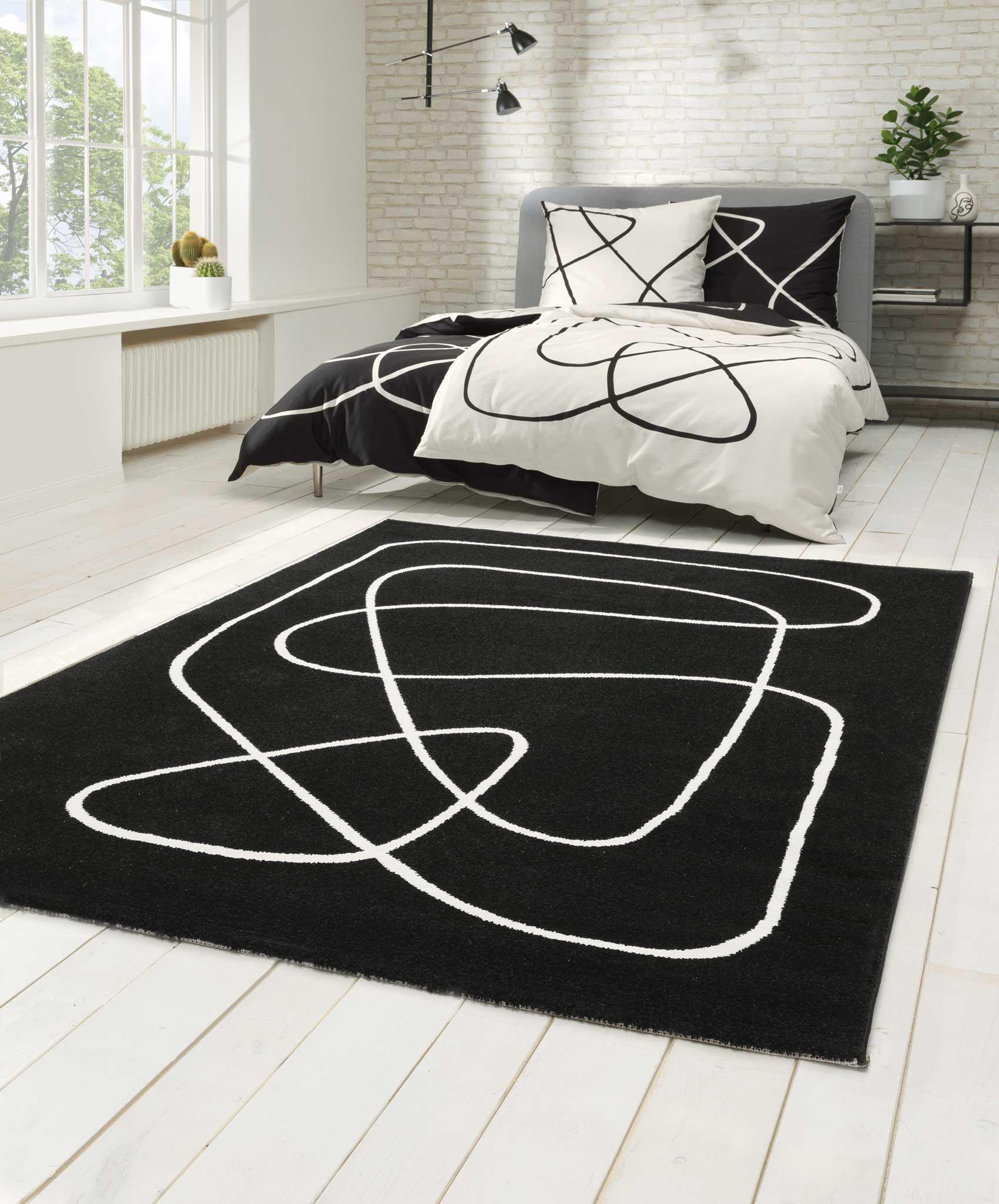 Webteppich Artist Schwarz/Weiß 200x290 cm - Schwarz, Design, Textil (200/290cm) - Esprit