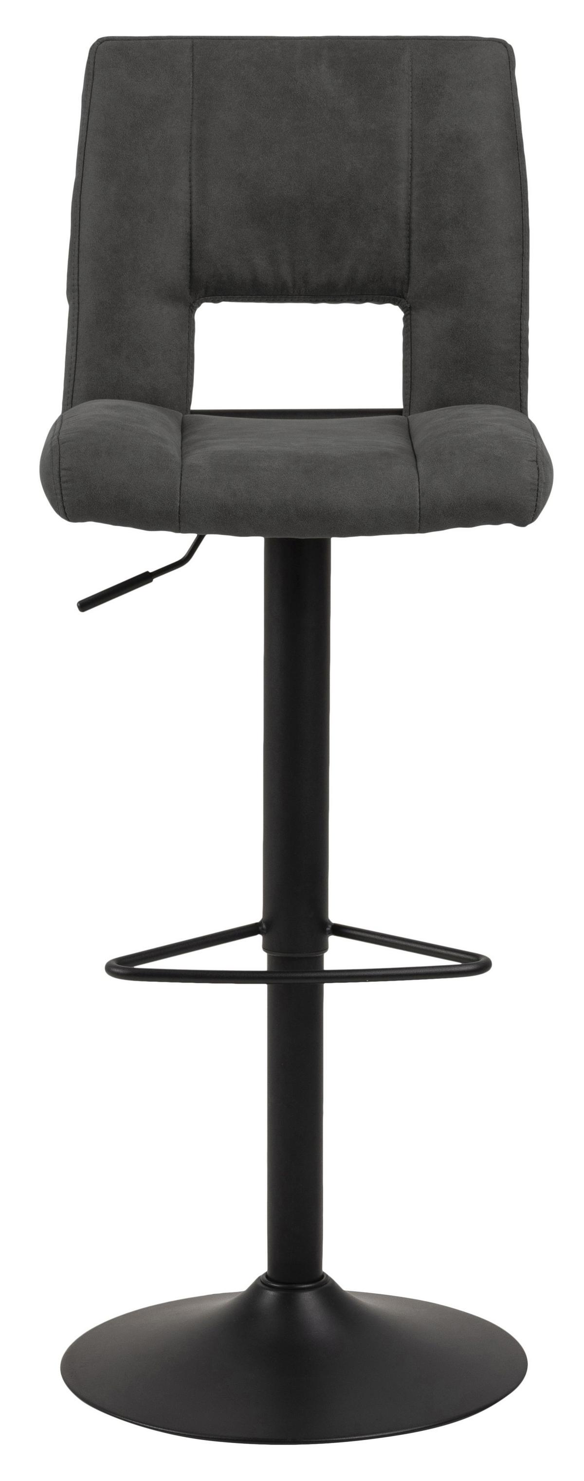 Barhocker höhenverstellbar mit Lehne Sylvia Anthrazit - Anthrazit/Schwarz, Design, Textil/Metall (41,5/94-115/52cm) - Carryhome