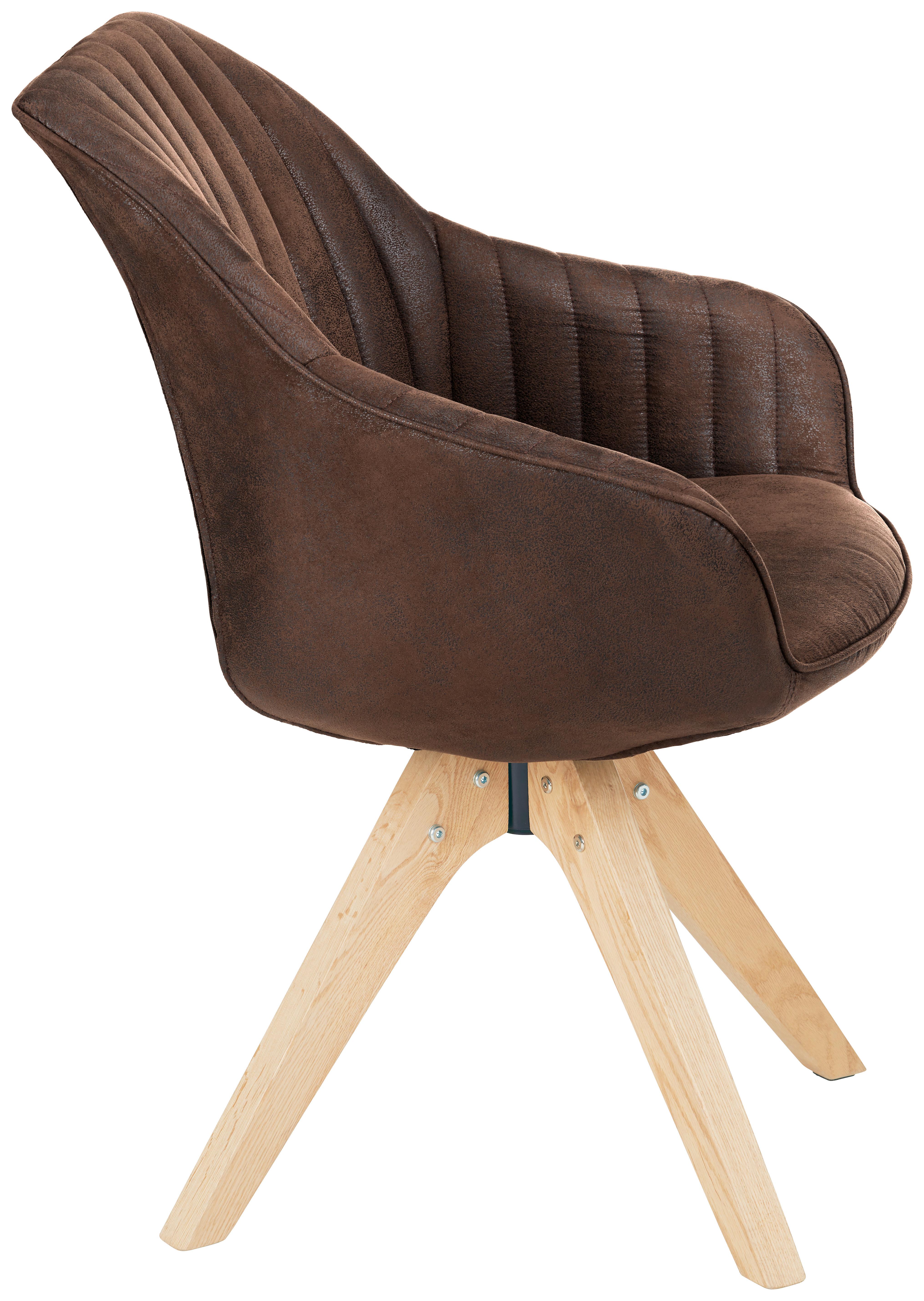 ŽIDLE S PODRUČKAMI CHILL -BP- - tmavě hnědá/barvy dubu, dřevo/textil (60/83/65cm) - Mömax