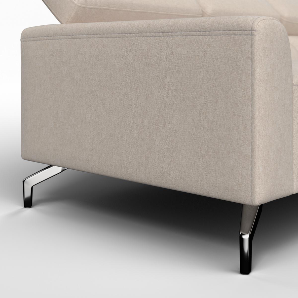 Sedací souprava FIBU, béžová barva - barvy stříbra/béžová, Moderní, kov/dřevo (211/71/146cm) - Bessagi Home