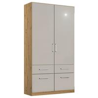 Drehtürenschrank 91 Cm Berlin Eiche Dekor/hellgrau - Hellgrau/Eiche Artisan, MODERN, Holzwerkstoff (91/210/54cm) - Rauch Möbel