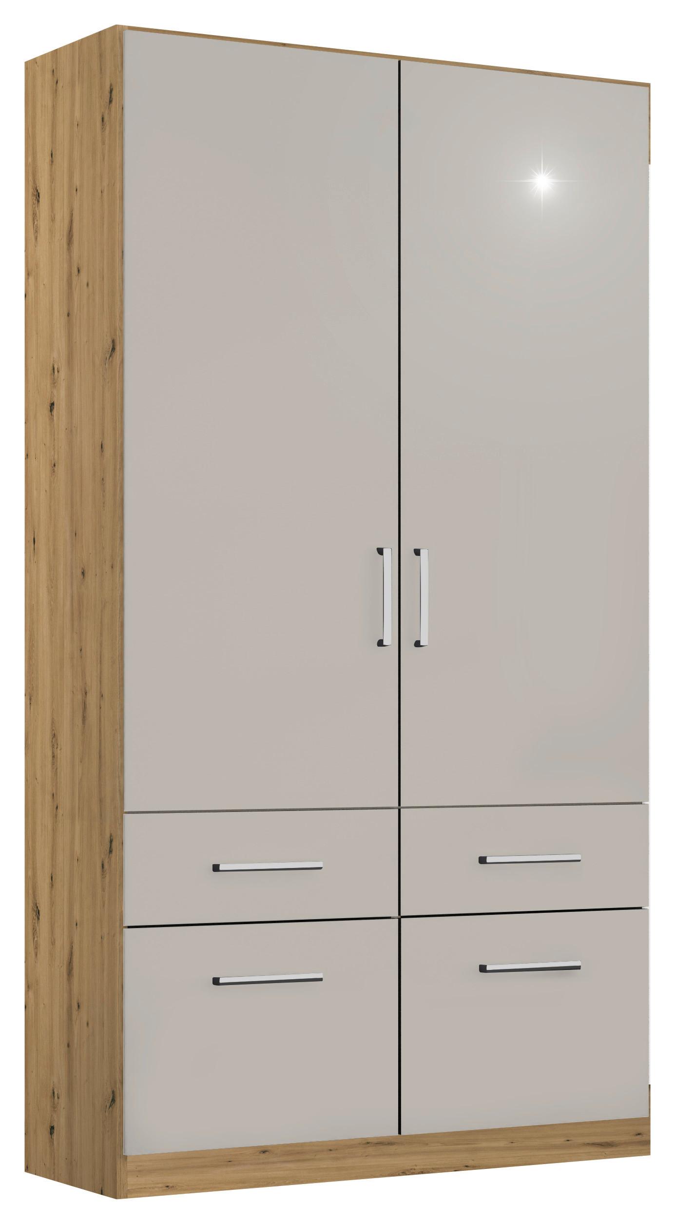 Drehtürenschrank 91 cm Berlin Eiche Dekor/Hellgrau