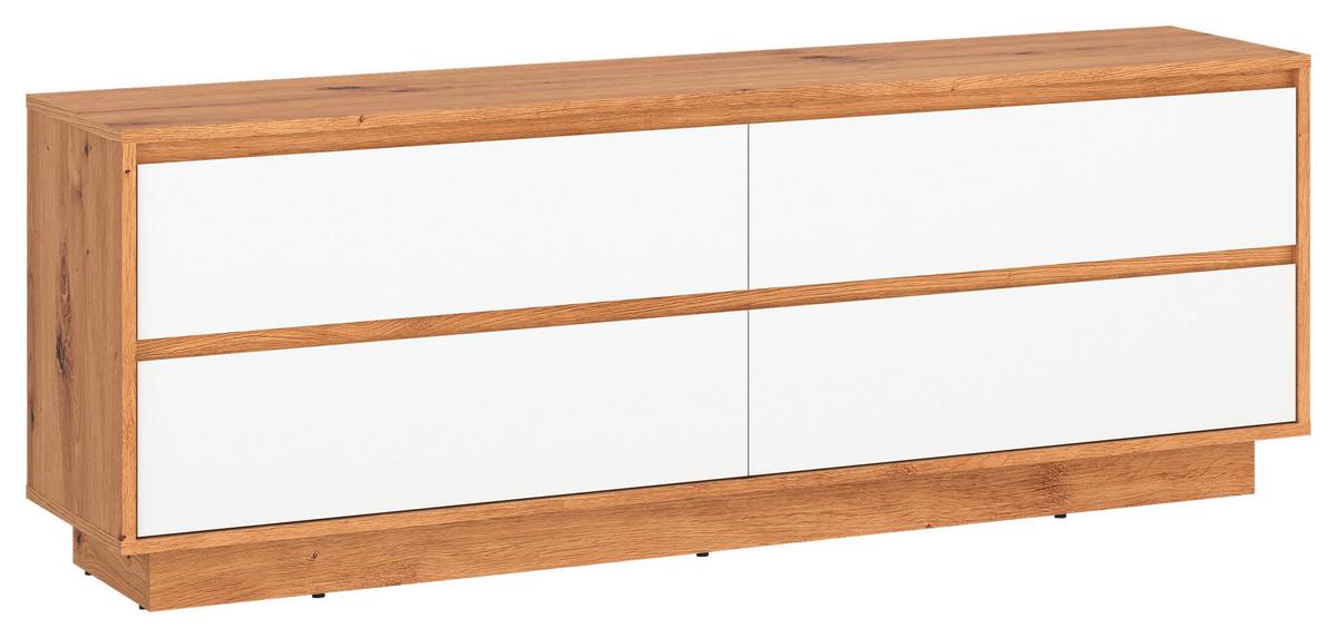 Tv-element Foggia Eiche Artisan B: 153,4 Cm - Schwarz/Weiß, Trend, Holzwerkstoff (153,4/57/40cm)