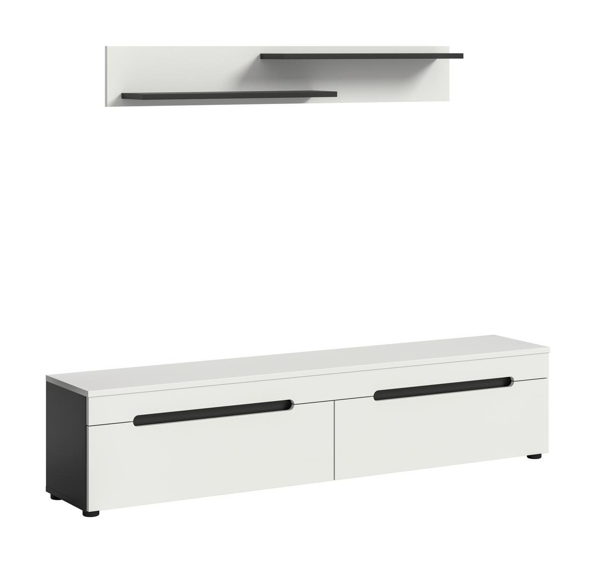 Lowboard Canu Hell- Dunkelgrau B: 170 Cm - Dunkelgrau/Hellgrau, Design, Holzwerkstoff (170/38/33cm) - Livetastic