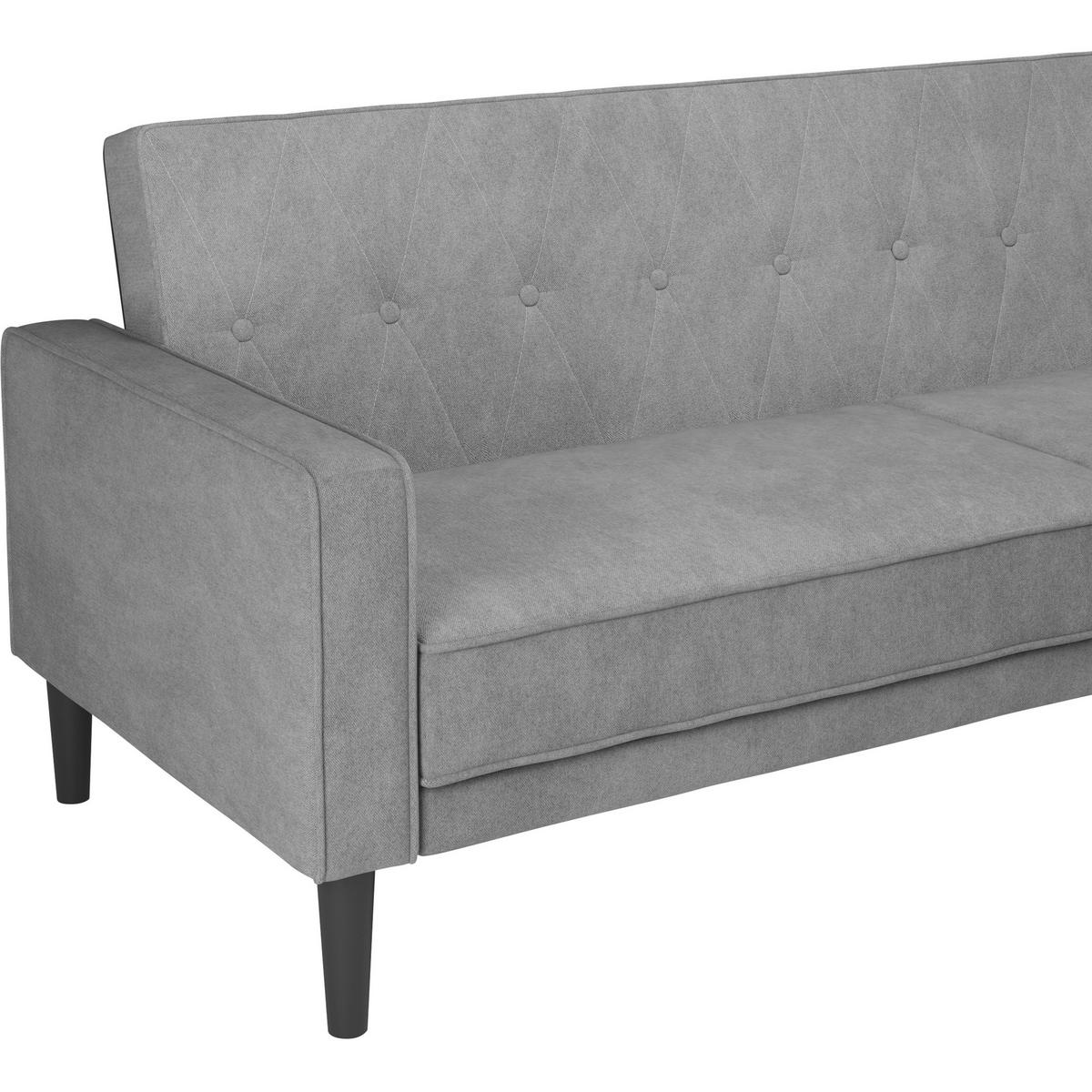 Schlafsofa Aarhus Anthrazit, mit Schlaffunktion - Anthrazit/Braun, Basics, Textil (213/81/86cm) - Livetastic