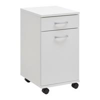 Kontajner na kolieskach biela - bílá, Konvenční, kompozitní dřevo/plast (33/59/38cm) - Mömax