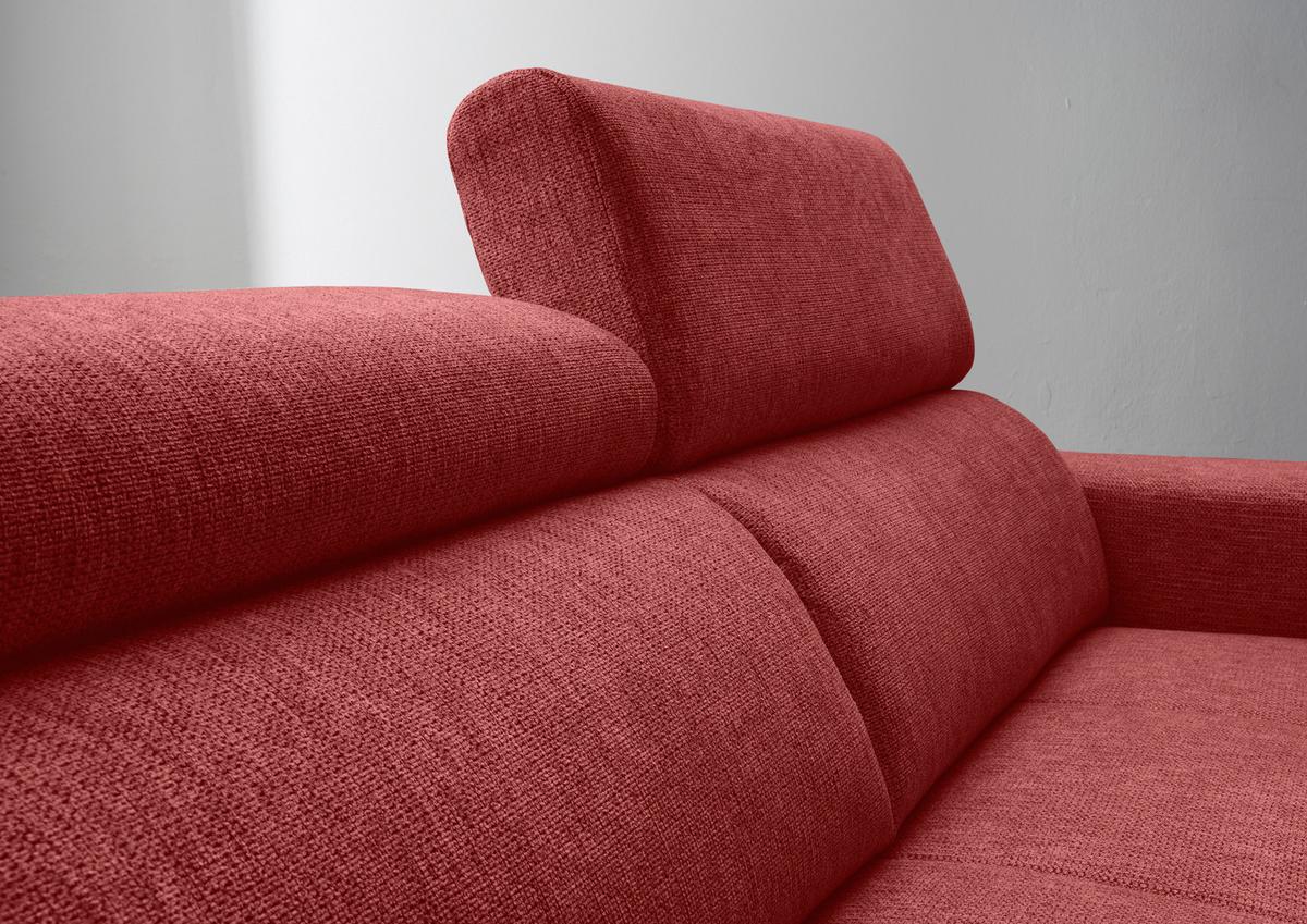 Ecksofa Intera, Rot S: 188x276 Cm - Rot/Schwarz, KONVENTIONELL, Textil (188/276cm) - Livetastic