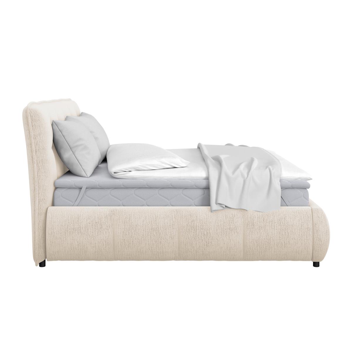 Polsterbett Limo Beige 140x200 cm - Beige/Schwarz, KONVENTIONELL, Holz/Holzwerkstoff (140/200cm) - James Wood