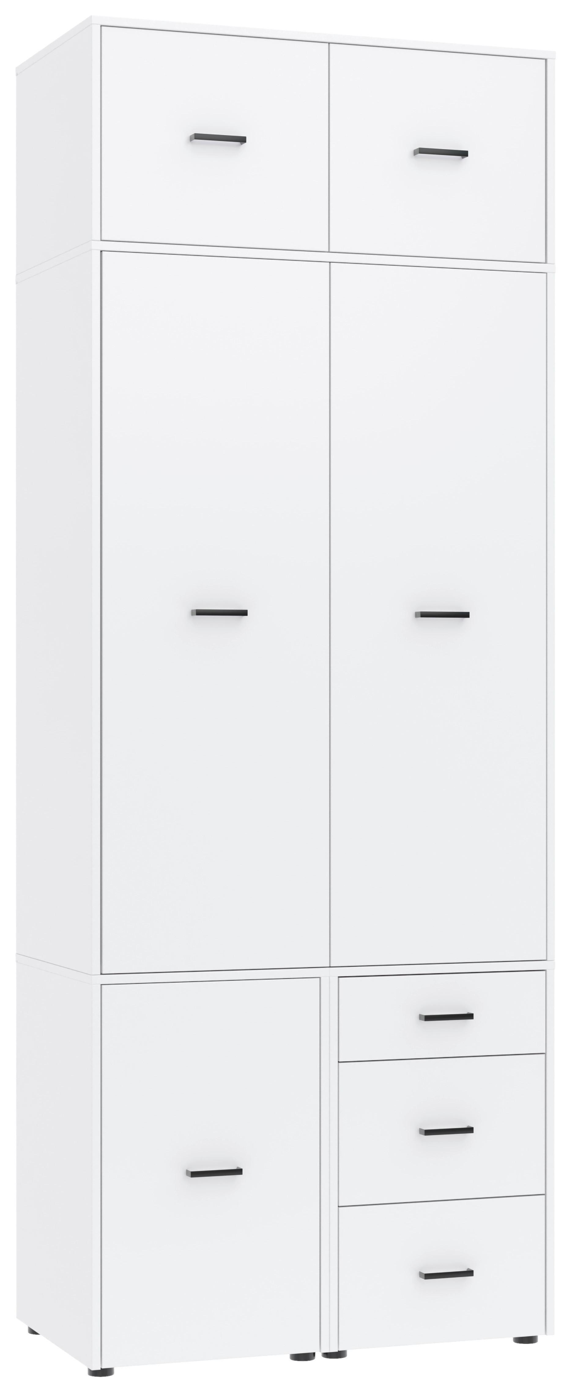 Kleiderschrank Kivo Weiß, B: 90 Cm - Weiß, Basics, Holzwerkstoff (90/239,40/52,1cm)