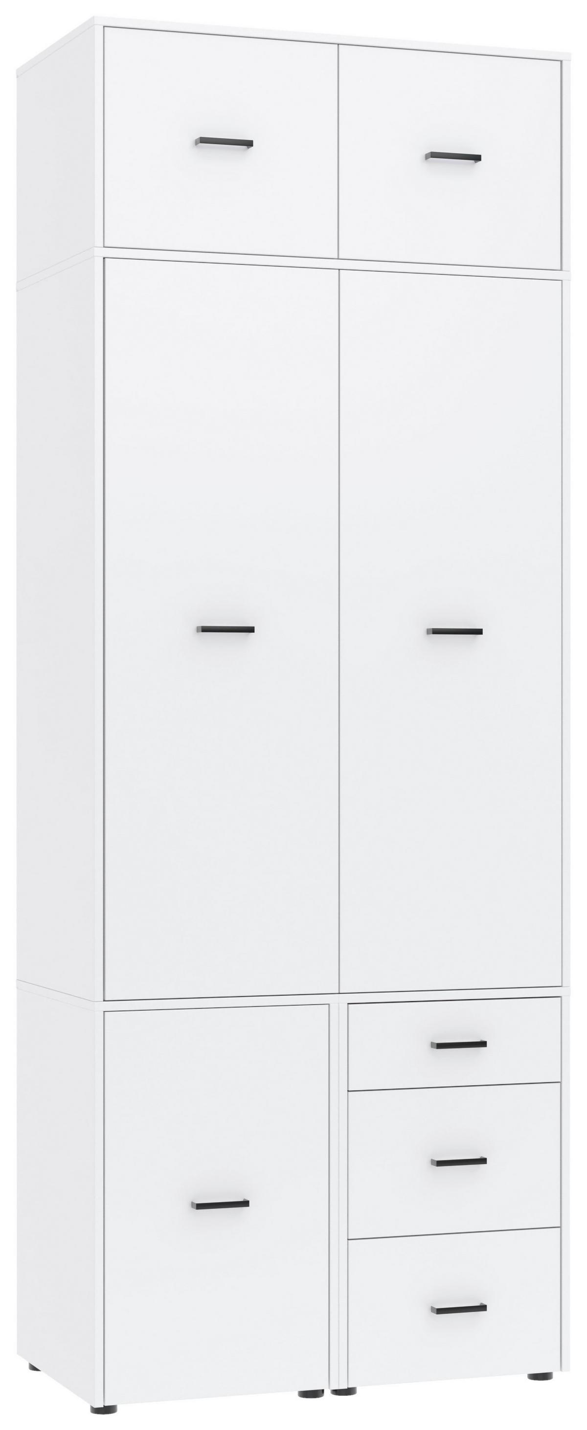 Kleiderschrank Kivo Weiß, B: 90 Cm - Weiß, Basics, Holzwerkstoff (90/239,40/52,1cm)
