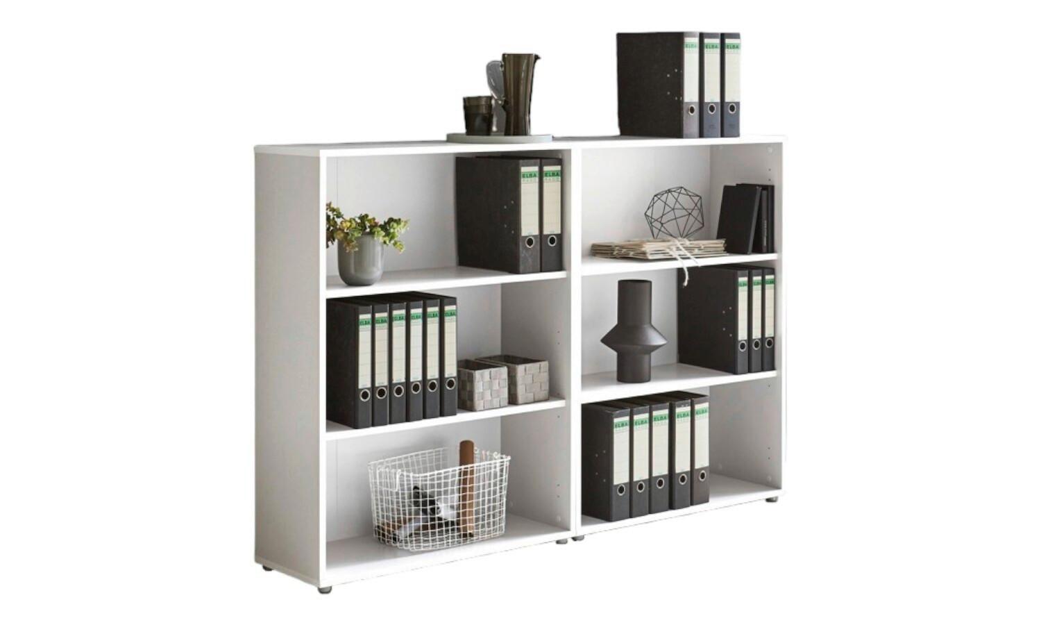 Aktenregal Office Edition Weiß B: 168,8cm - Silberfarben/Weiß, MODERN, Holzwerkstoff (168,8/113,6/33cm) - MID.YOU