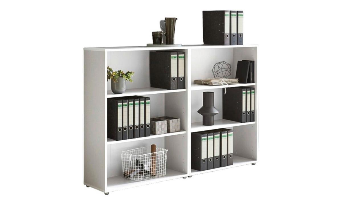 Aktenregal Office Edition Weiß B: 168,8cm - Silberfarben/Weiß, MODERN, Holzwerkstoff (168,8/113,6/33cm) - MID.YOU