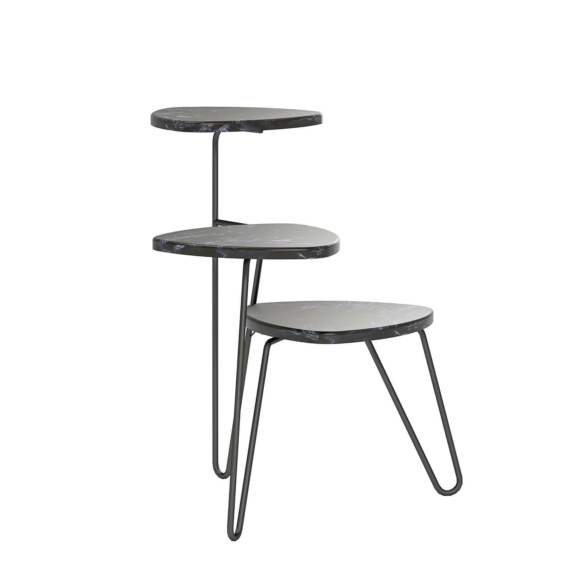 Blumenständer Athena Schwarz B: 55cm - Schwarz, Design, Holzwerkstoff/Metall (55/63/52cm) - MID.YOU