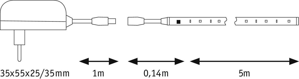 Led-streifen Farbwechsler L: 5 M+ Fernbedienung - Weiß, Basics, Kunststoff (500,0cm) - Paulmann