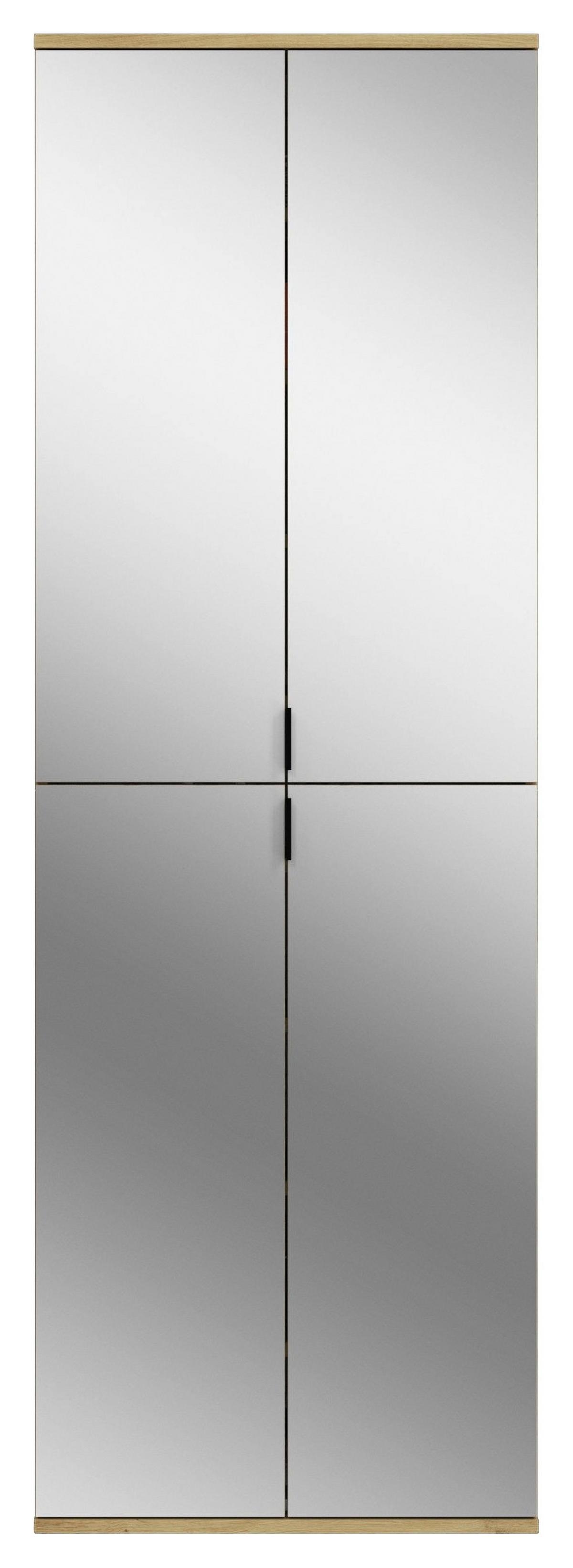 Garderobe Projekt X 3-teilig Eiche Artisan B: 212 Cm - KONVENTIONELL, Glas/Holzwerkstoff (212/193/34cm) - MID.YOU