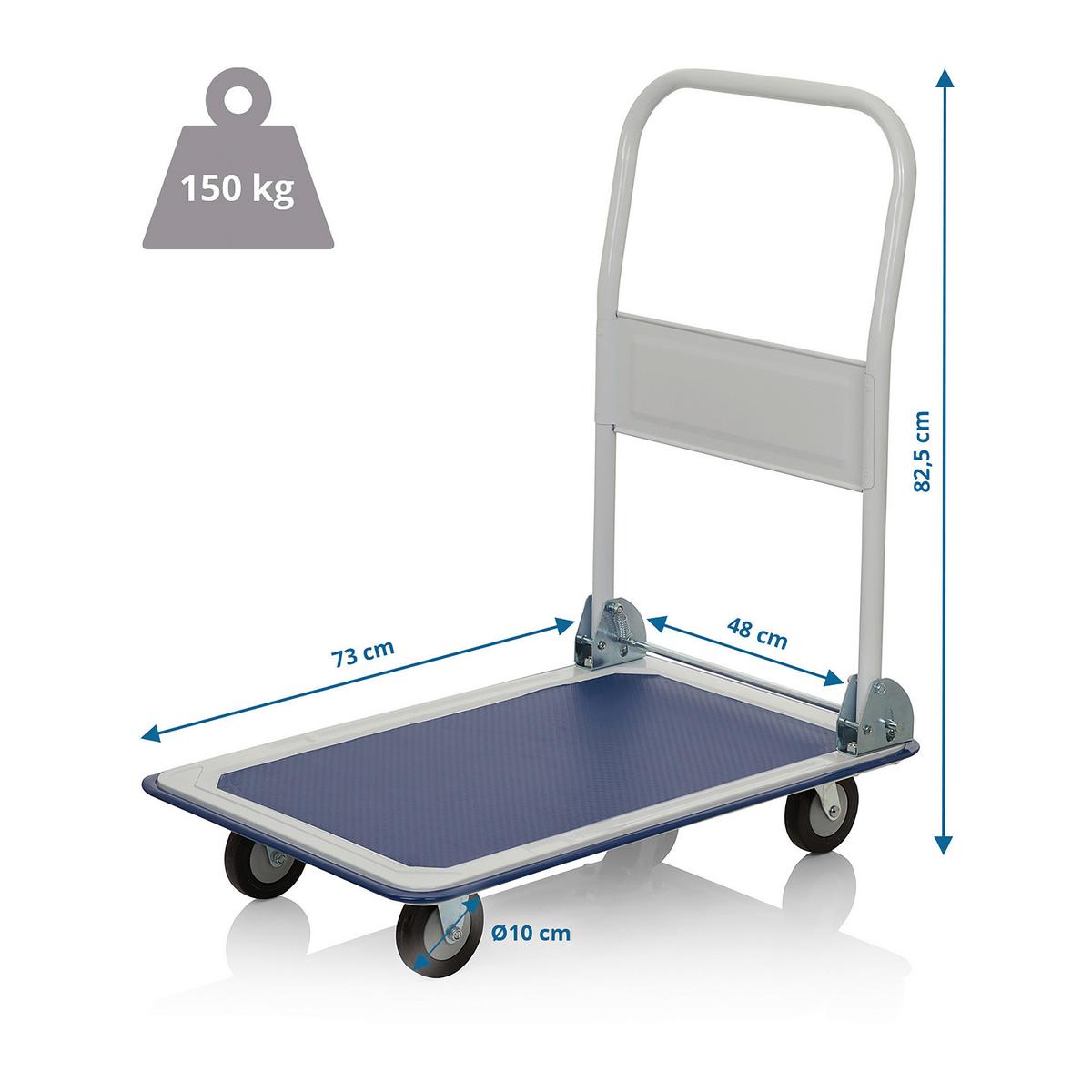 Transportwagen Carry - Blau/Weiß, Basics, Metall (48/82,5/73cm) - MID.YOU