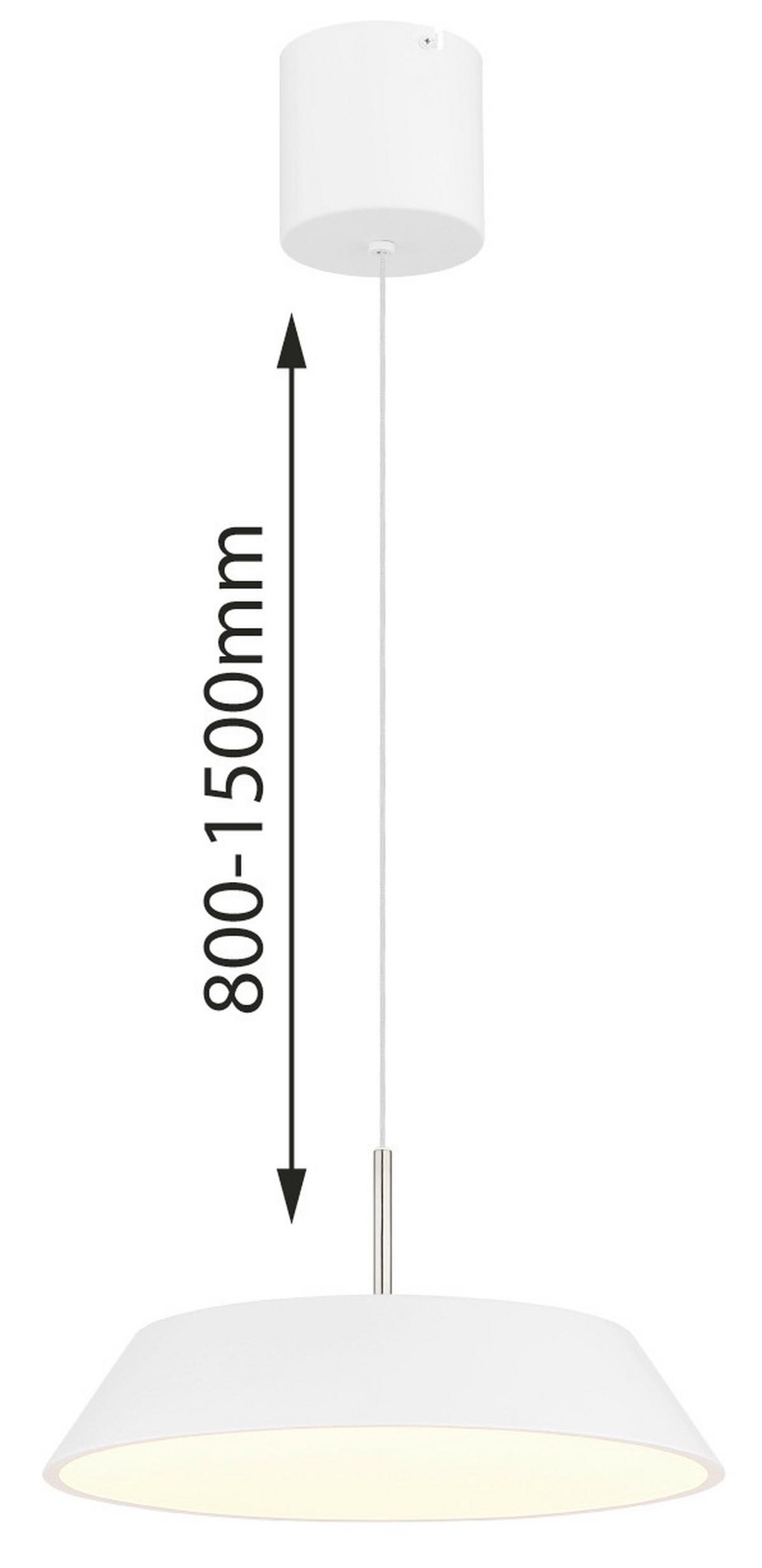 Led-hängeleuchte 3000k, 24w, 2900lm - Weiß/Nickelfarben, Basics, Kunststoff/Metall (40/180cm) - Globo