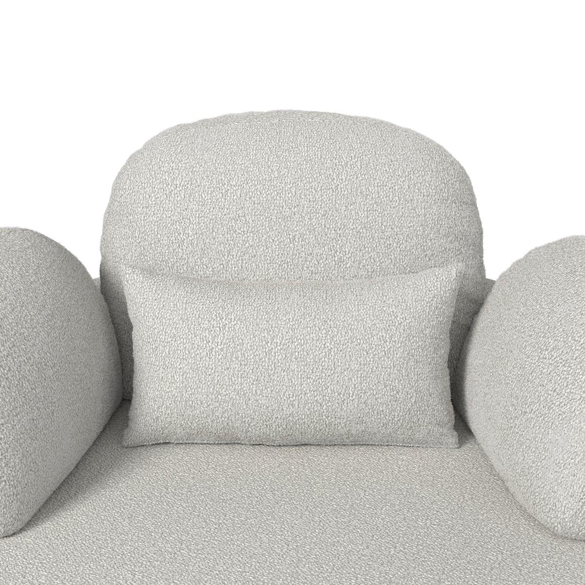 Kreslo s taburetkou BIANCA, sivá ženilka, max. 150 kg - sivá/prírodná farba, Modern, drevo/textil (109/83/148cm) - Bessagi Home