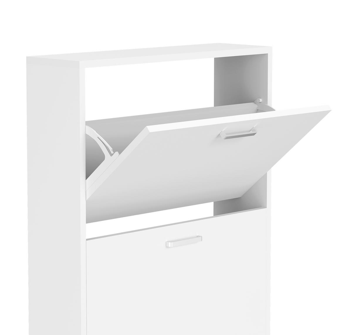 Schuhschrank Sulos Weiß B: 59 cm - Weiß, Design, Holzwerkstoff (59/144/17cm) - MID.YOU