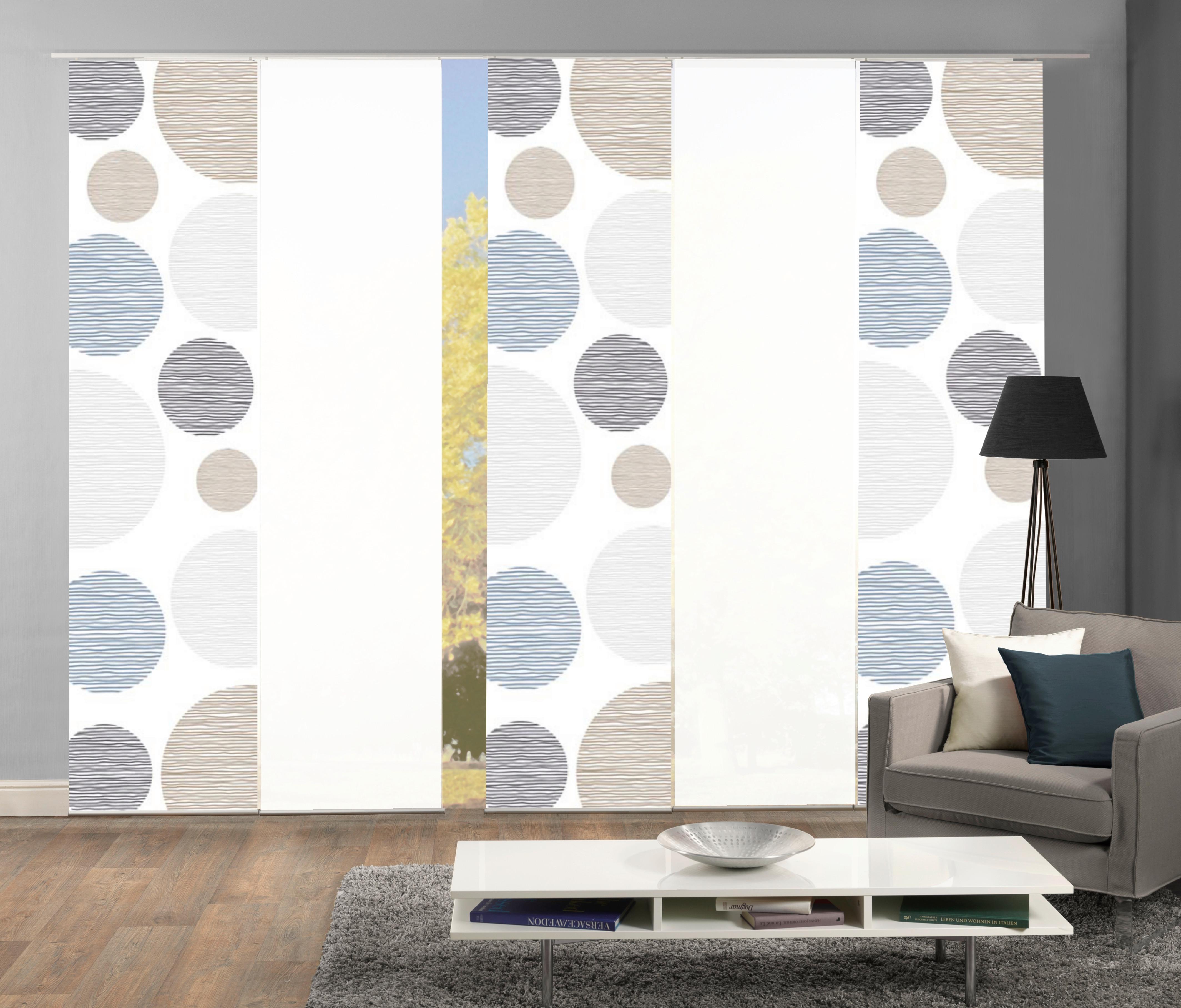 Flächenvorhang 5er Set Borden - Taupe, Design, Textil (5x60/245cm) - Schmidt W. Gmbh