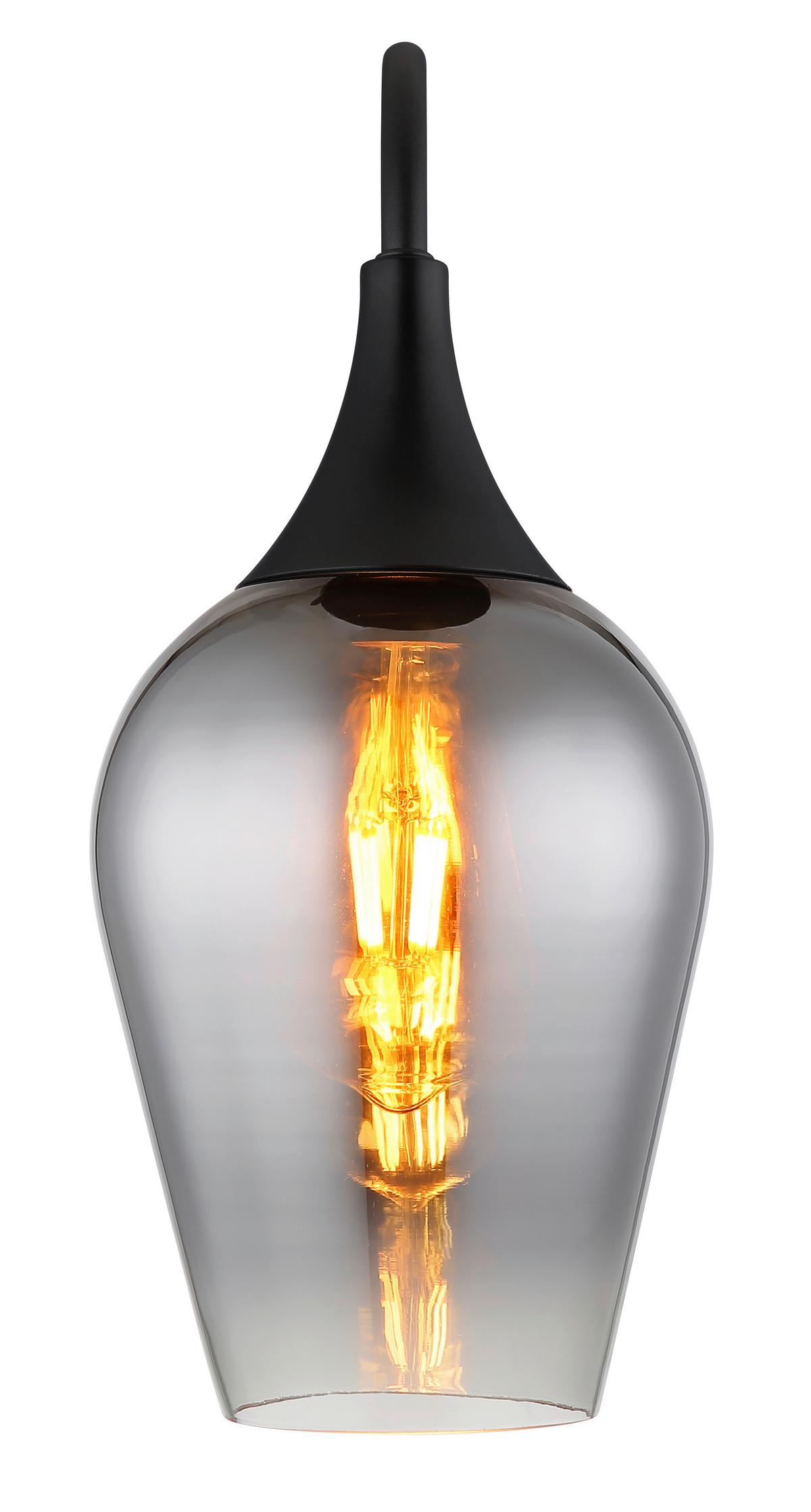 Wandleuchte 15552w3 - Klar/Chromfarben, Design, Glas/Metall (15/30cm) - Globo