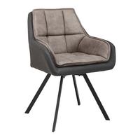 Židle s podroučkami BILLY tmavěšedá - šedá/černá, Moderní, kov/textil (62/85/62cm) - P & B