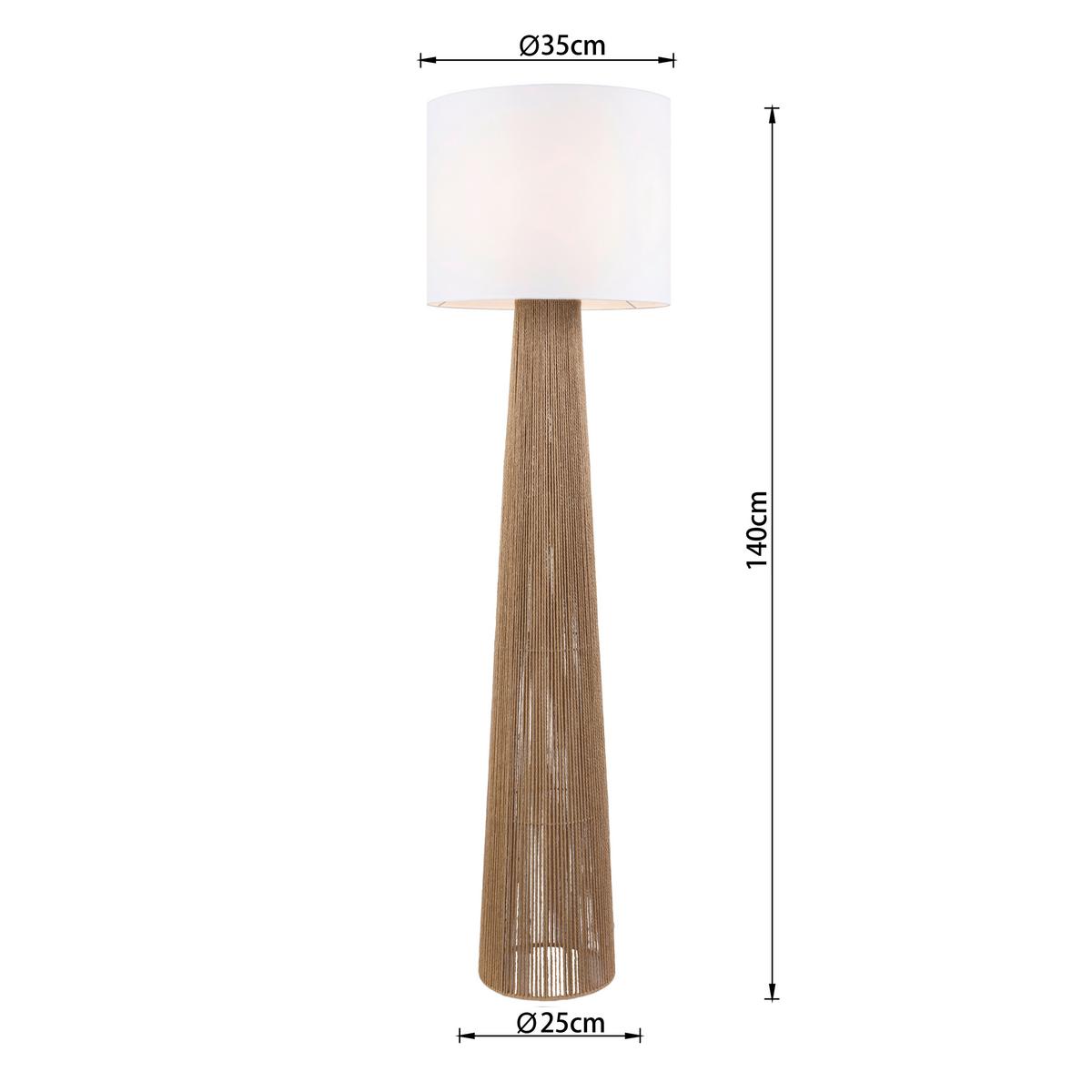 STOJACIA LAMPA MOZU - hnedá/čierna, Modern, kov/textil (35/140cm) - Mömax