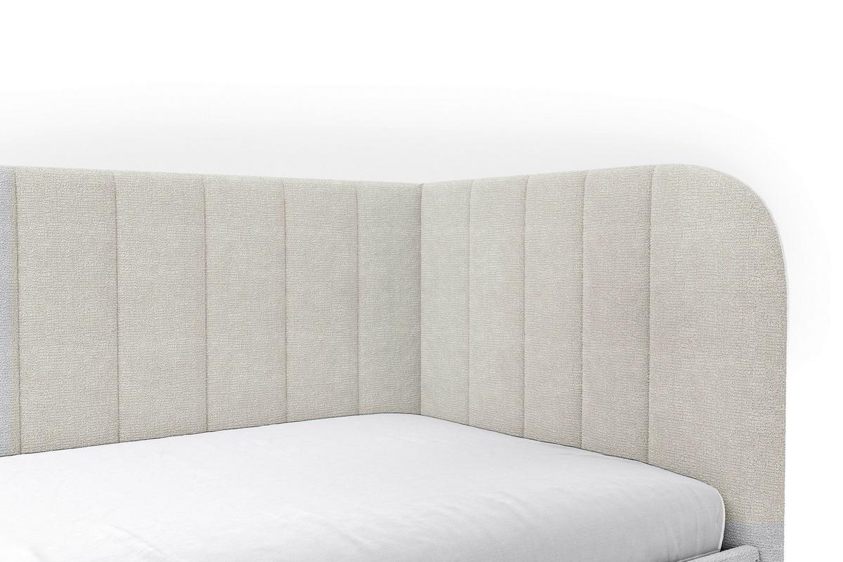 Polsterbett Millow Rechts Beige Lf: 90x200 Cm - Beige/Schwarz, MODERN, Holz/Holzwerkstoff (90/200cm) - MID.YOU