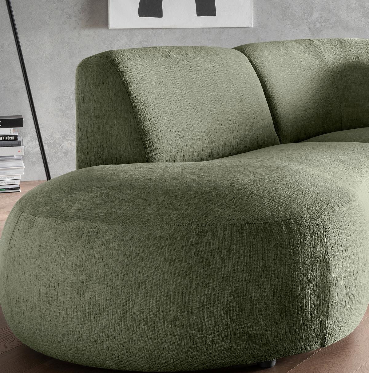 Ecksofa Jesi, Grün S: 182x276 Cm - Schwarz/Grün, MODERN, Textil (182/276cm) - Livetastic