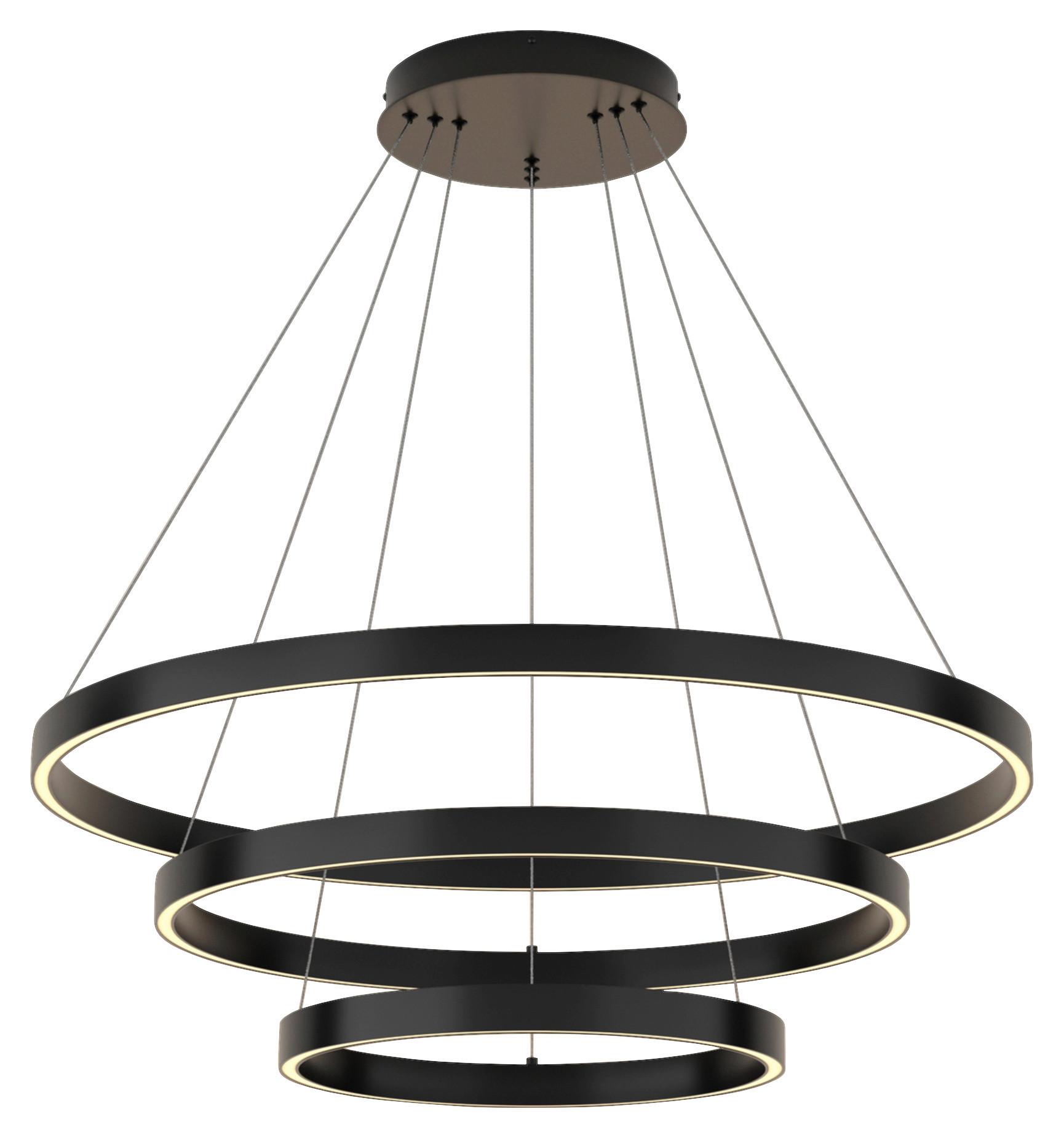 Pendelleuchte Rim - Schwarz, Basics, Metall (80/100/80cm) - MAYTONI