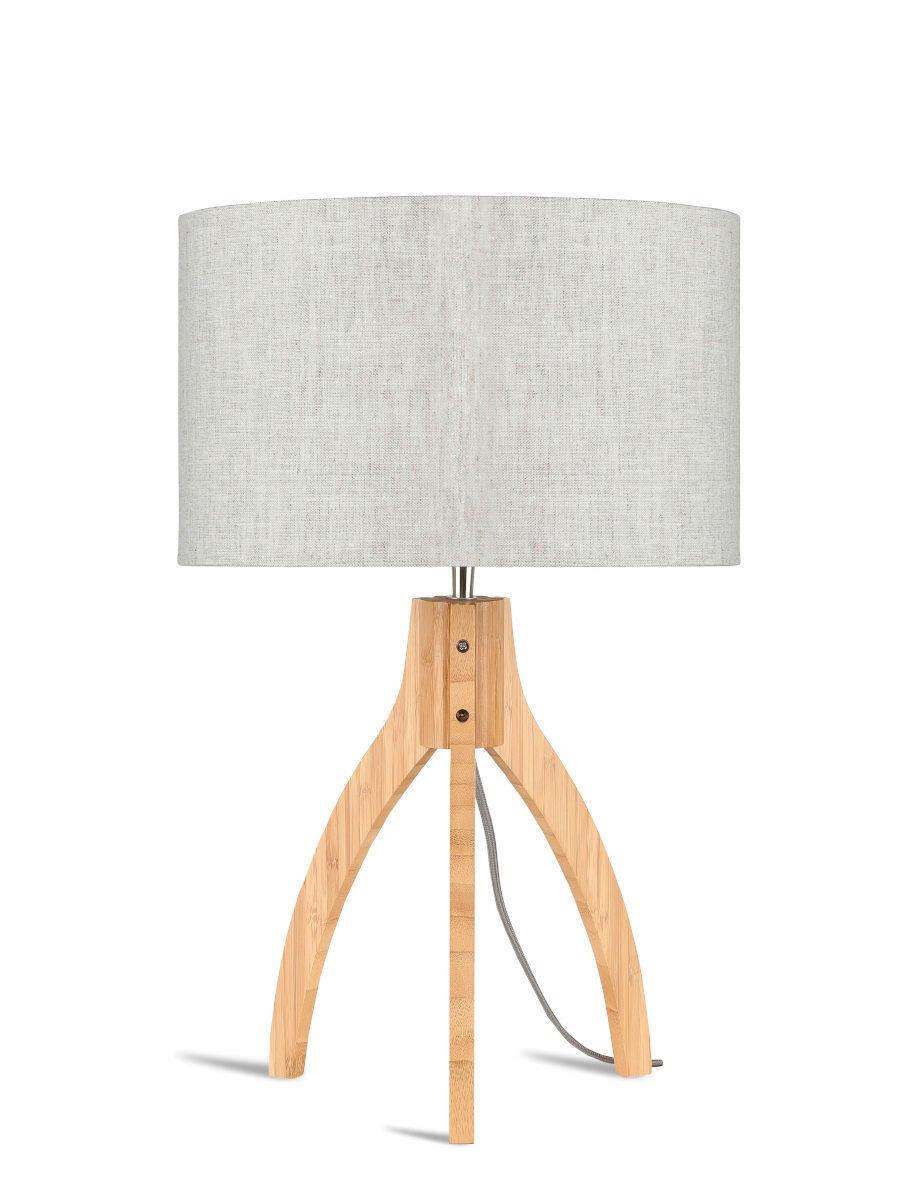 Tischleuchte Annapurna/t/3220/ll - Naturfarben, Trend, Holz/Textil (36/54cm) - Good & Mojo