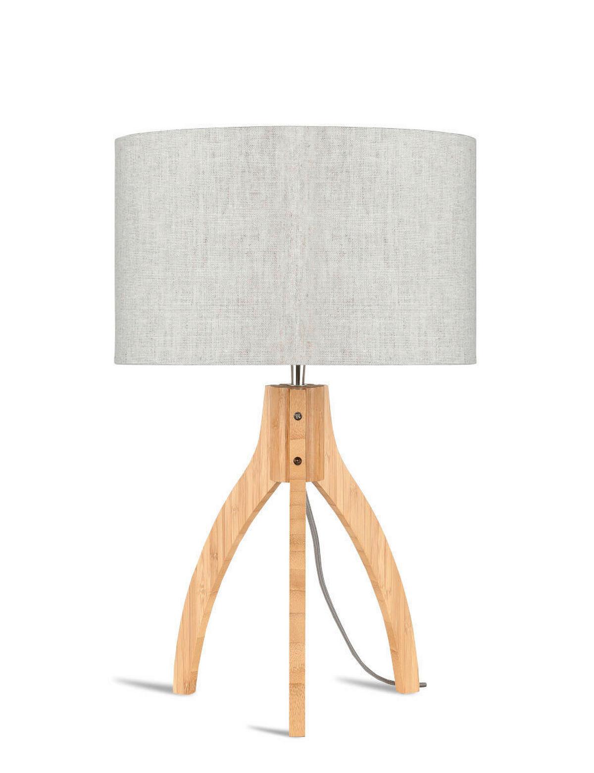 Tischleuchte Annapurna/t/3220/ll - Naturfarben, Trend, Holz/Textil (36/54cm) - Good & Mojo