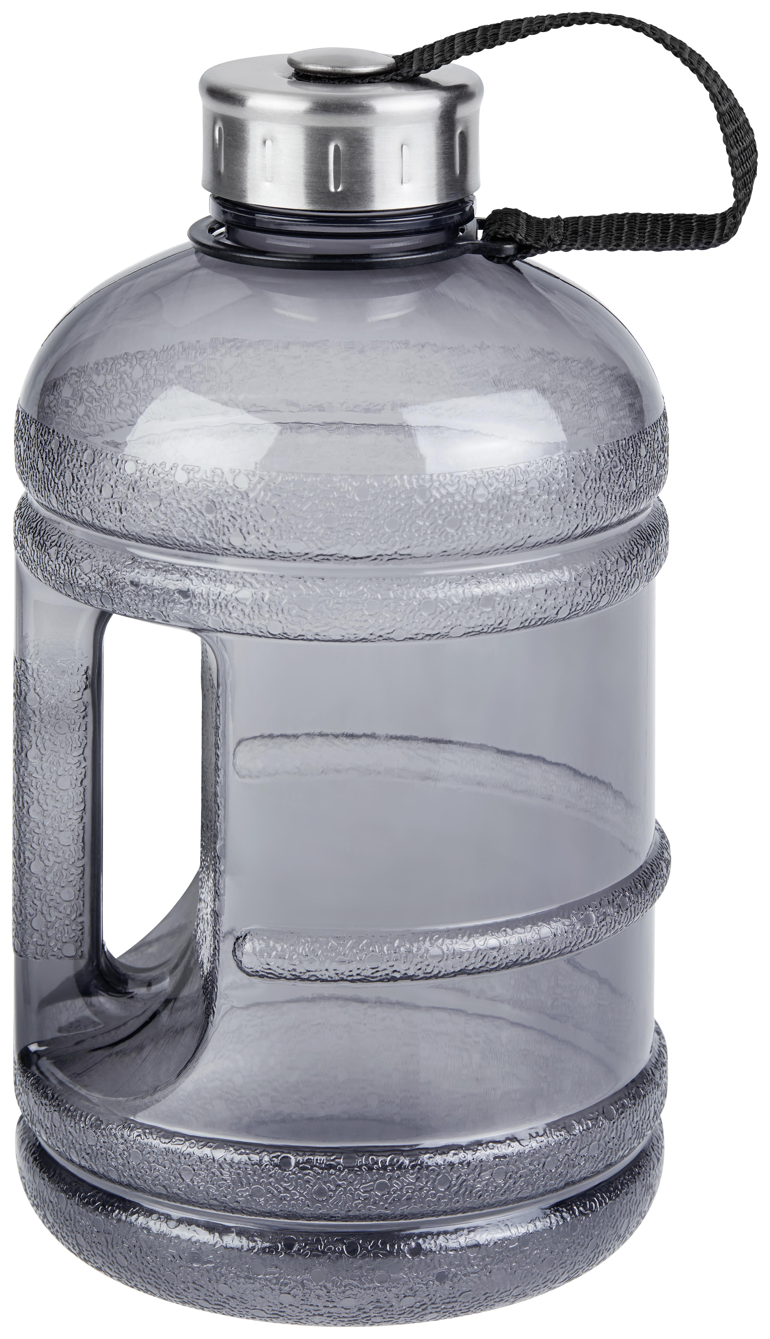 Trinkflasche Serdal 1,9 Liter Grau D/H: ca. 24/12cm - Dunkelgrau, MODERN, Kunststoff/Metall (11,5/23,5cm) - Luca Bessoni