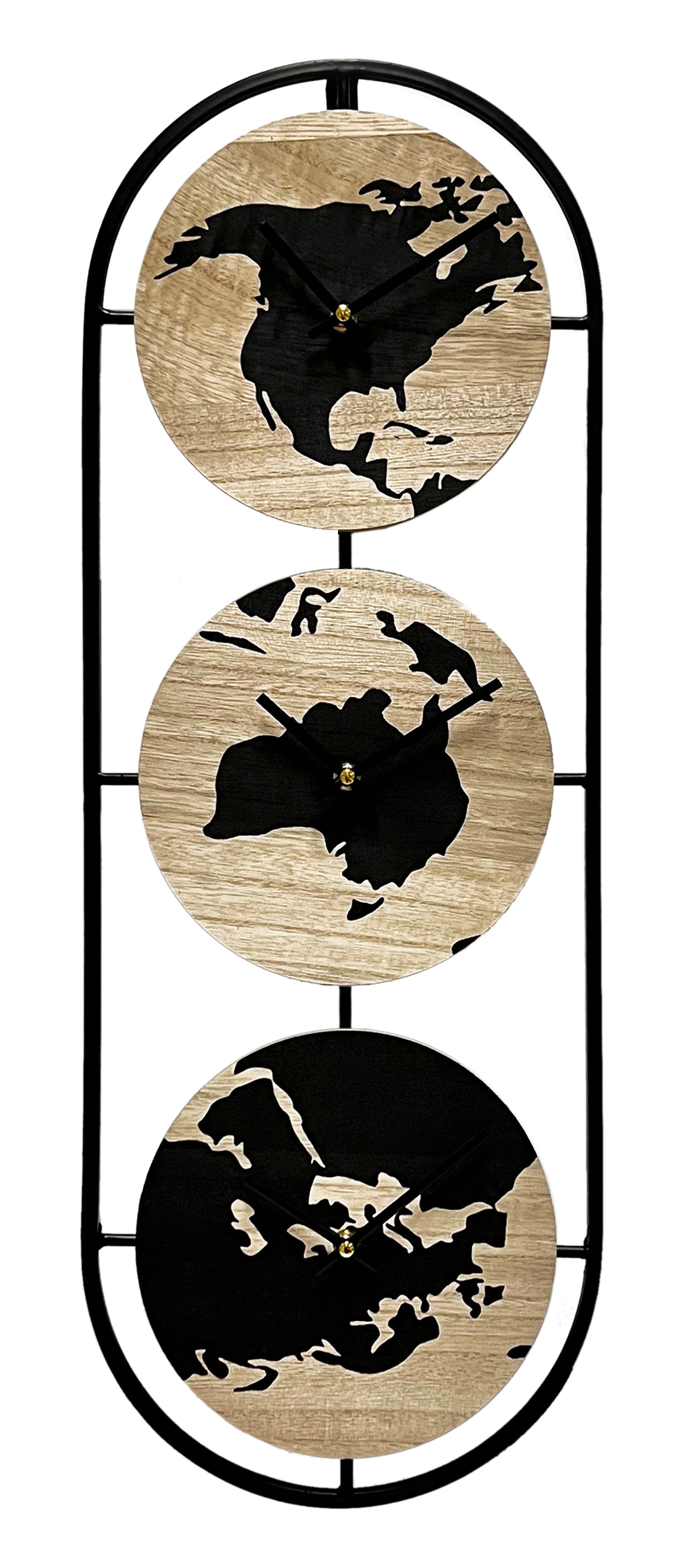 Wanduhr Daniel - Schwarz/Braun, KONVENTIONELL, Holz/Holzwerkstoff (26/3,5/72cm) - Luca Bessoni