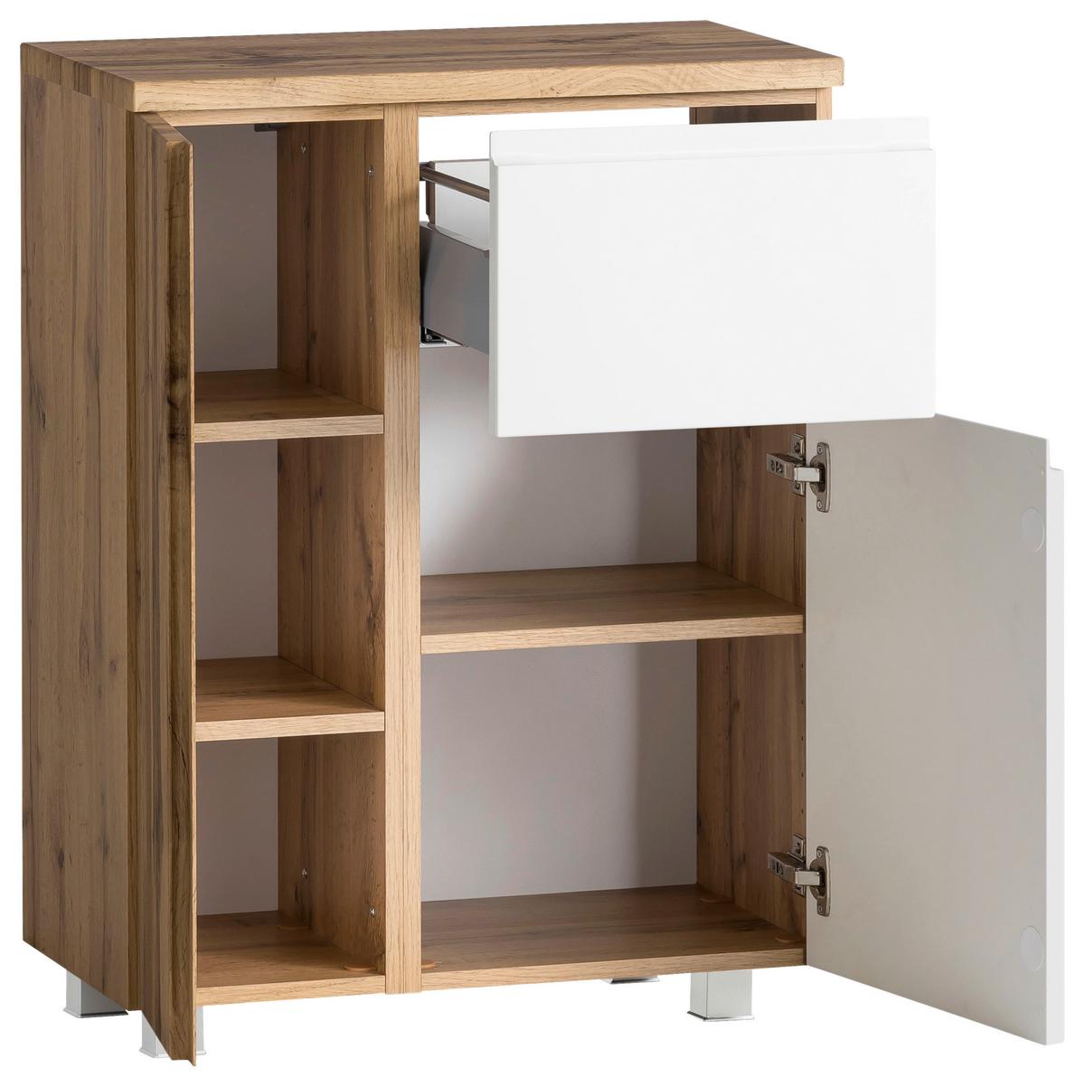 Hängeschrank Varese BxH: 65 79cm Weiß/Wotaneiche Dekor - Eiche Wotan/Weiß, MODERN, Holzwerkstoff (65/79/35cm) - Held