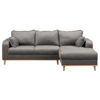 Ecksofa Beata Grau S: 230x150 cm - Wengefarben/Grau, Design, Textil (230/150cm) - Livetastic