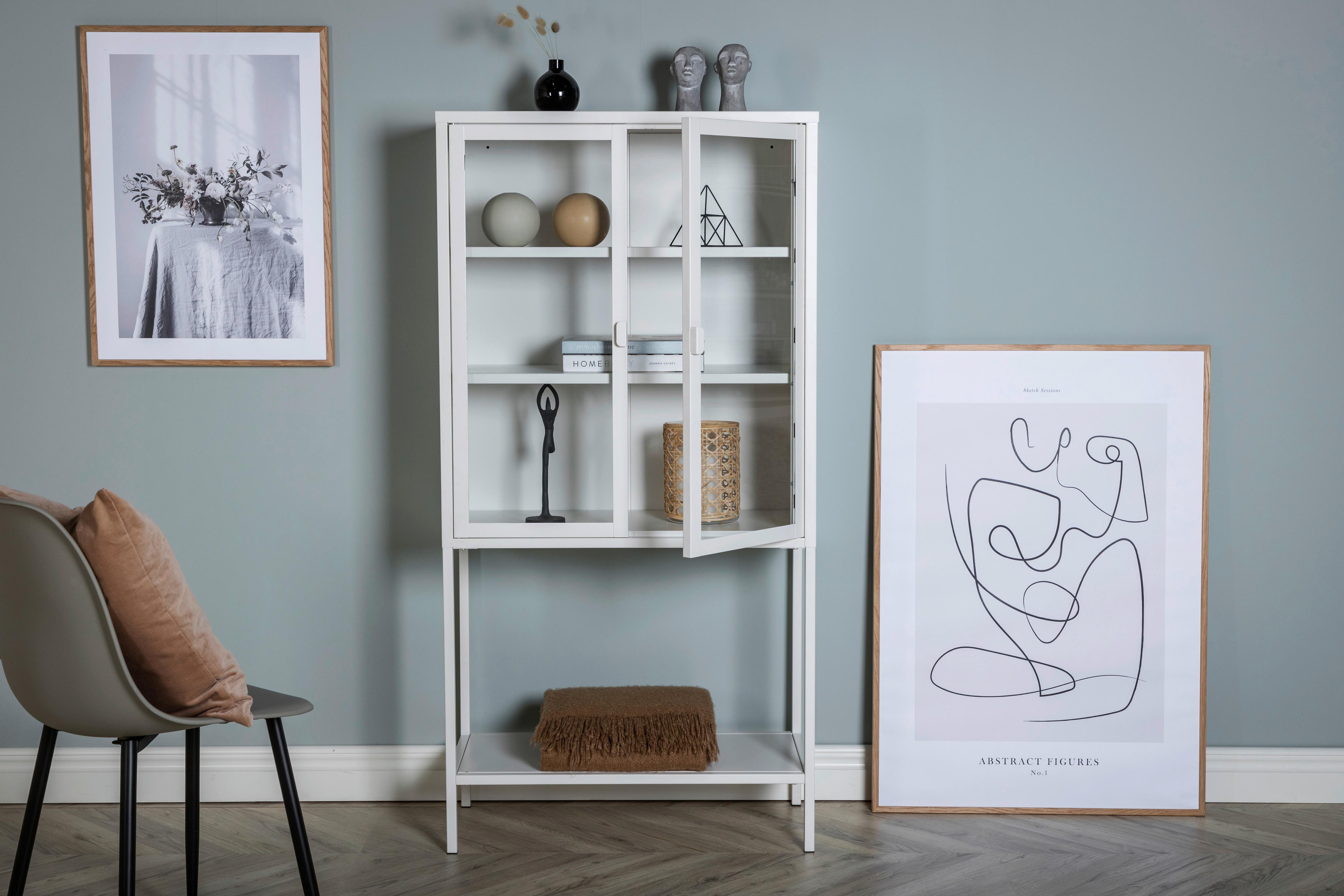 Vitrine Misha - Weiß, Design, Metall (75/150/35cm) - Livetastic