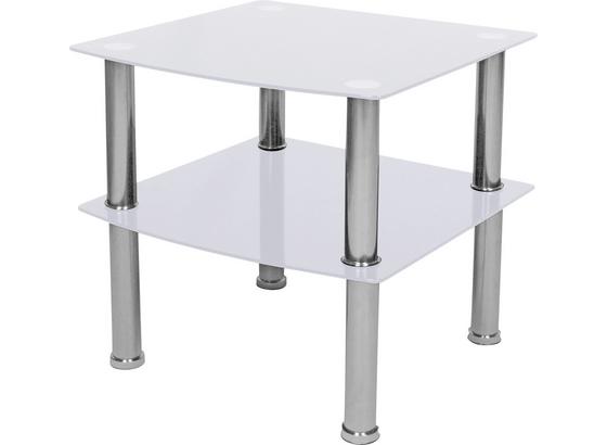 Beistelltisch Peter - Chromfarben/Weiß, MODERN, Glas/Metall (45/43/45cm) Beistelltisch Peter - Chromfarben/Weiß, MODERN, Glas/Metall (45/43/45cm)