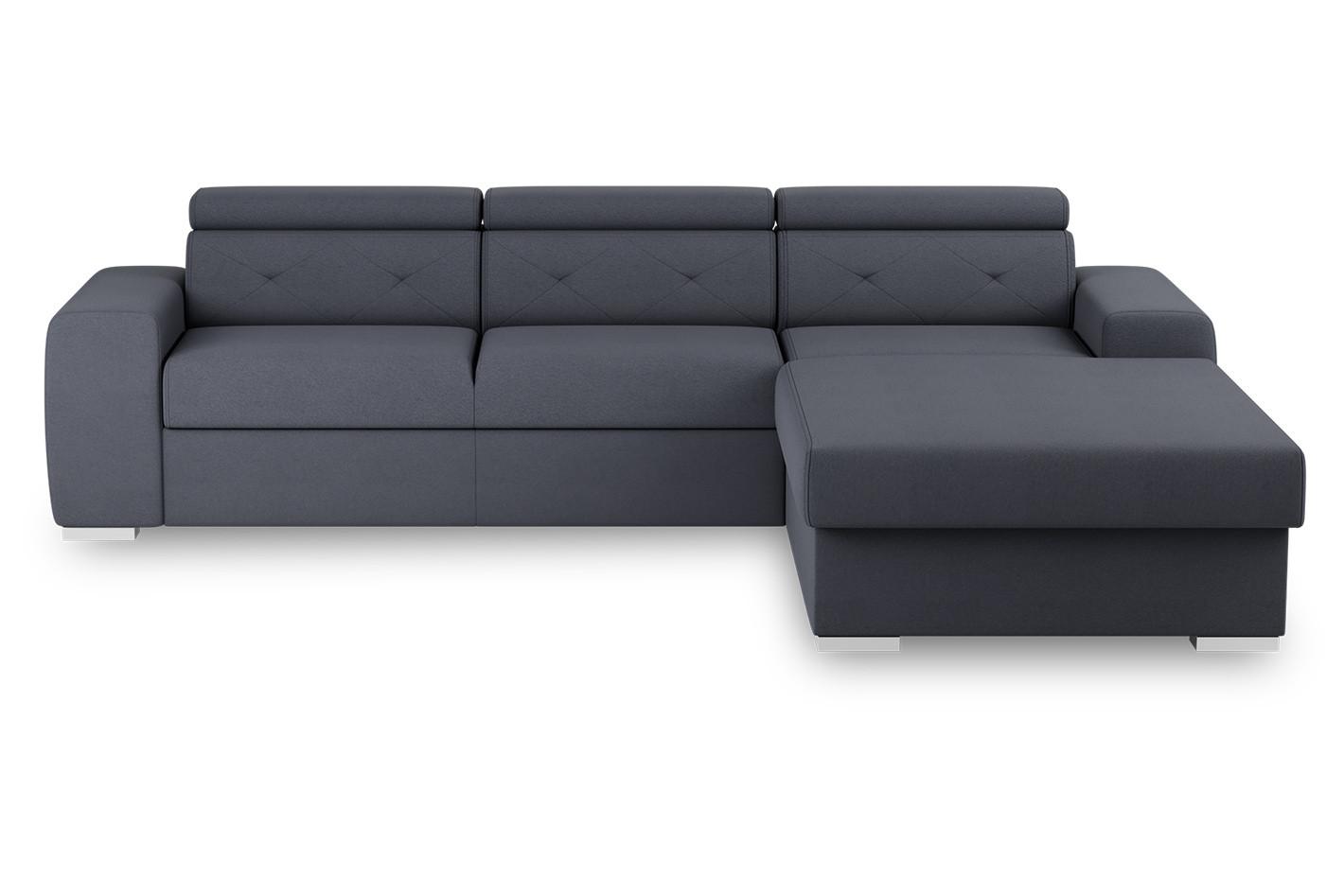 Ecksofa Mit Schlaffunktion Madison Blau/grau 296x195 Cm - Blau/Silberfarben, Design, Textil (296/195cm) - MID.YOU