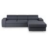 Ecksofa Mit Schlaffunktion Madison Blau/grau 296x195 Cm - Blau/Silberfarben, Design, Textil (296/195cm) - MID.YOU