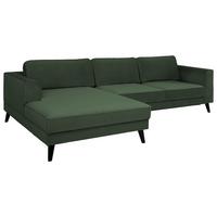 Ecksofa Lumber Jack Dunkelgrün Velours 167x277cm - Wengefarben/Dunkelgrün, MODERN, Textil (167/277cm) - Trendmanufaktur