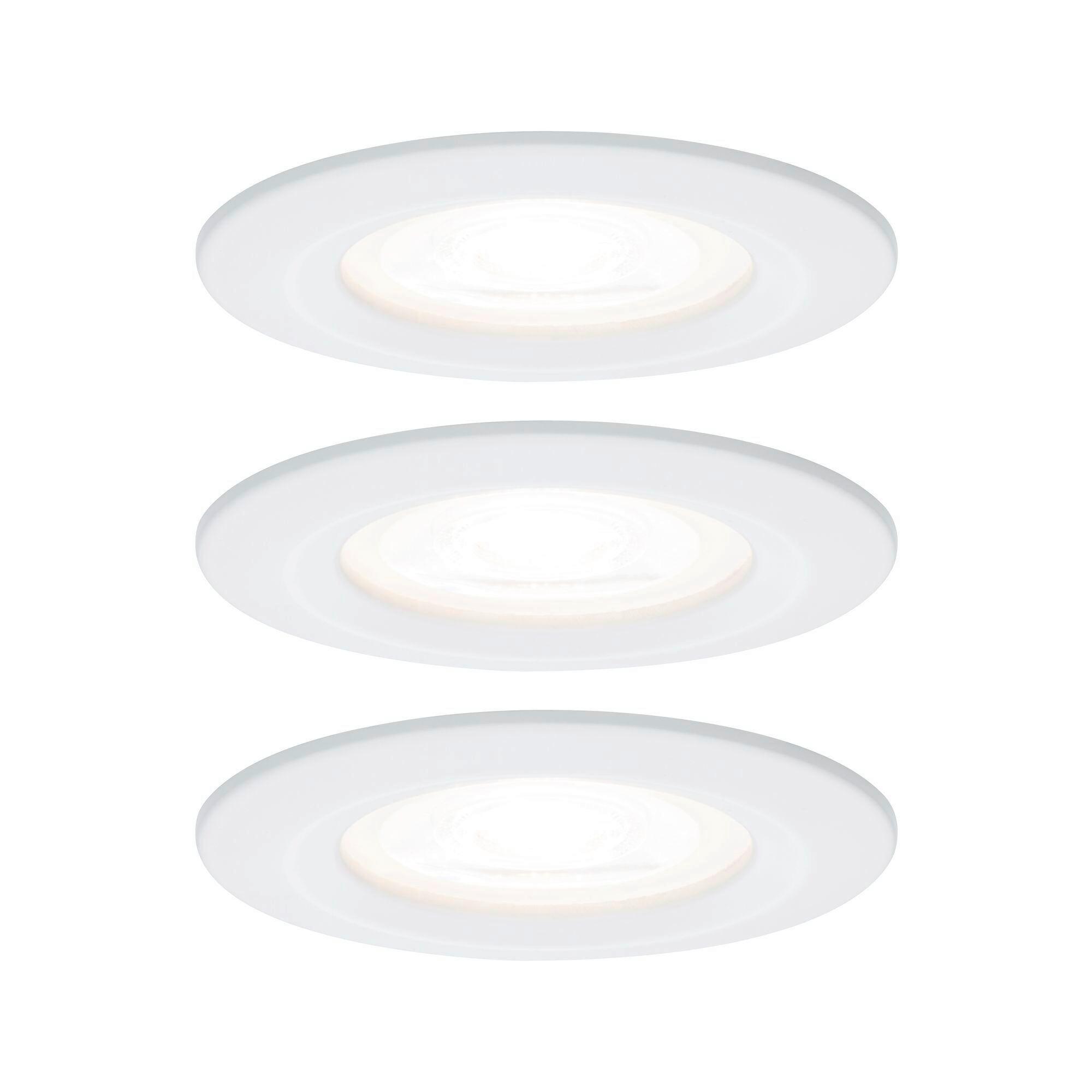 Deckenleuchte 3er-set Ø 7,8 Cm 3-Flammig, Rund - Weiß, Basics, Metall (7,8cm) - Paulmann