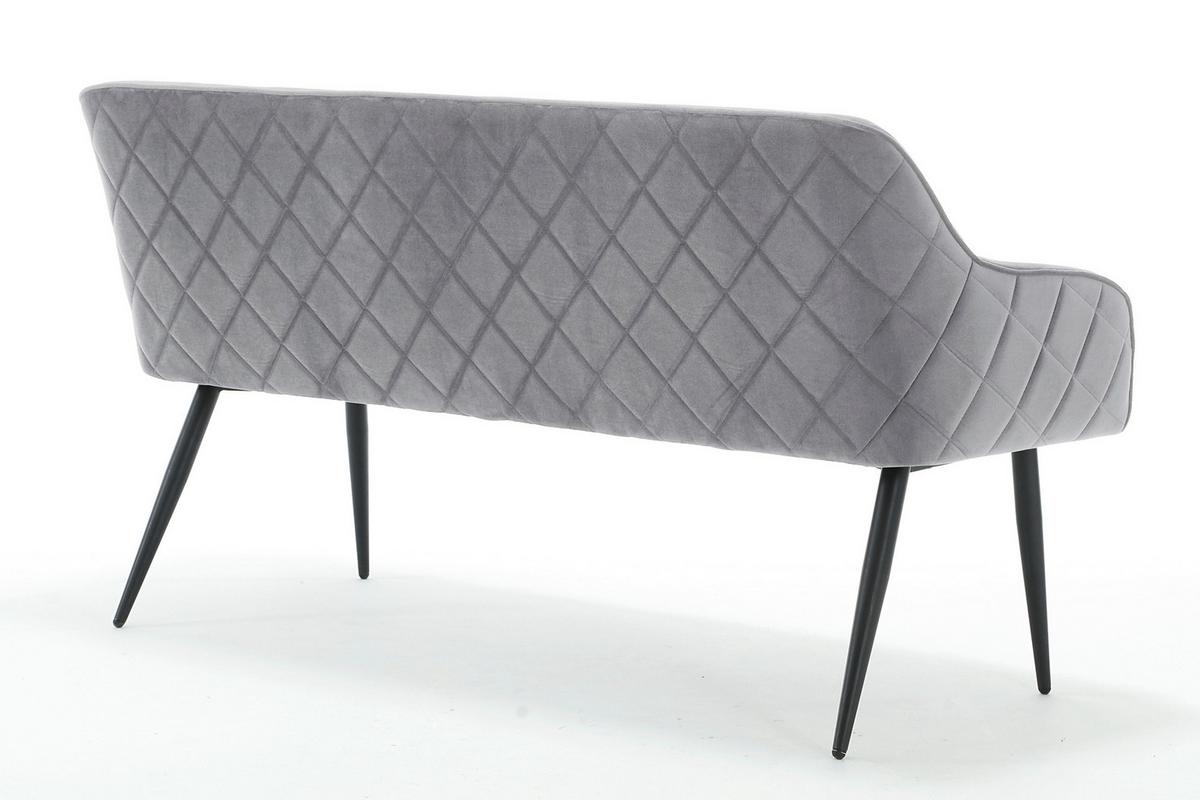 Sitzbank Grau B: 160 cm - Schwarz/Grau, MODERN, Textil (160/85/61cm) - Livetastic