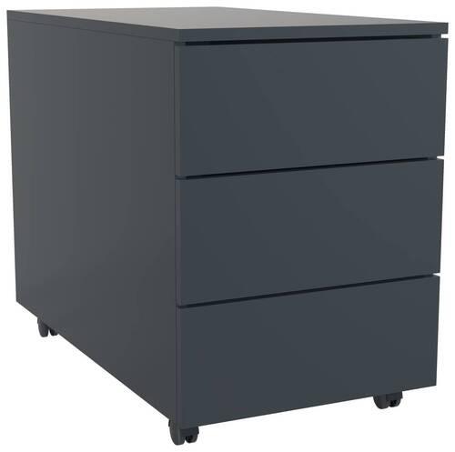Rollcontainer Anthrazit Dalosa 39x55x70 cm - Anthrazit, MODERN, Holzwerkstoff/Kunststoff (39/55/70cm) - MID.YOU