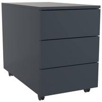 Rollcontainer Anthrazit Dalosa 39x55x70 cm - Anthrazit, MODERN, Holzwerkstoff/Kunststoff (39/55/70cm) - MID.YOU