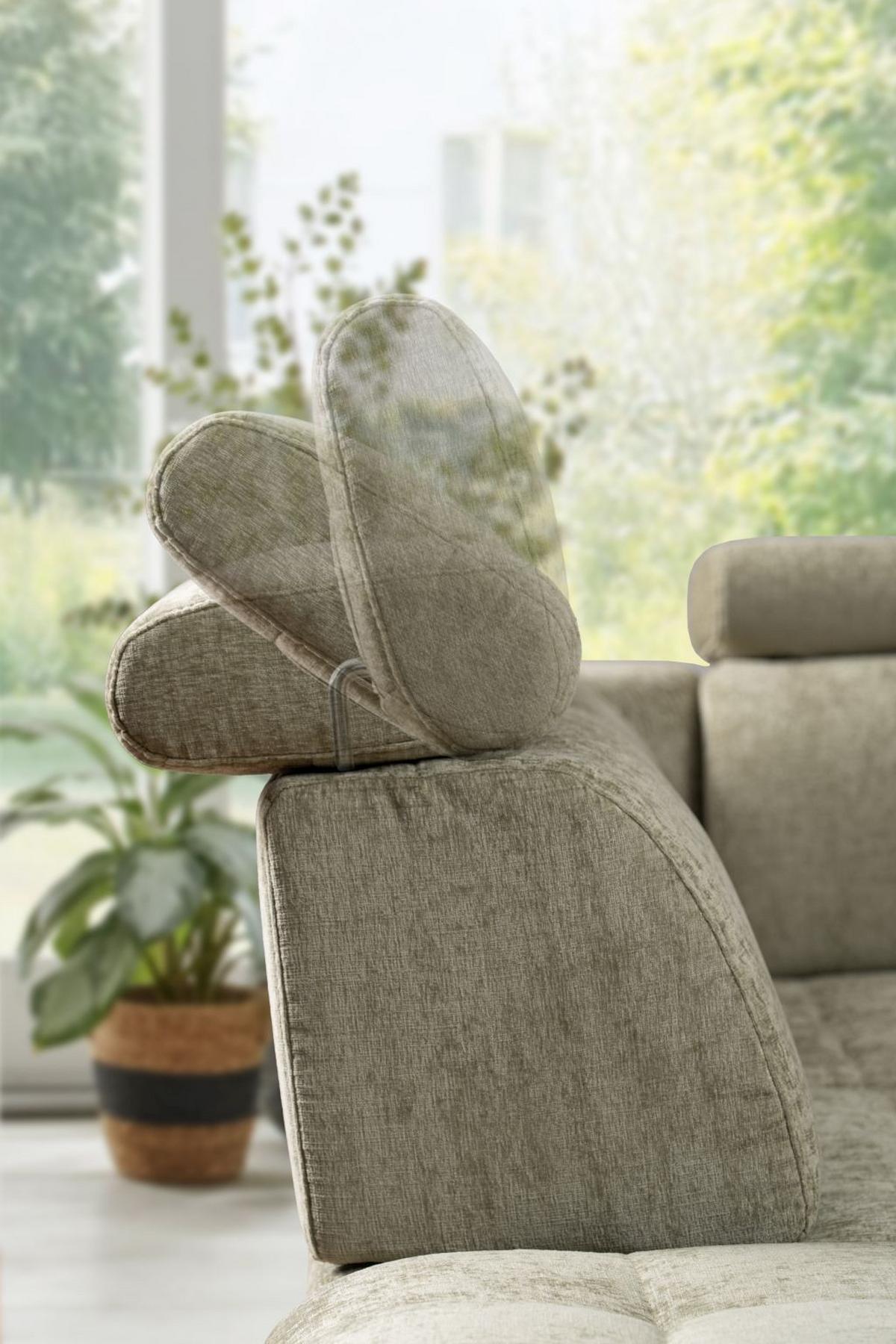 Rohová sedačka CAROLINE XC, levá, sv. zelená, s funkcemi - černá/světle zelená, Moderní, kompozitní dřevo/textil (250/288cm)