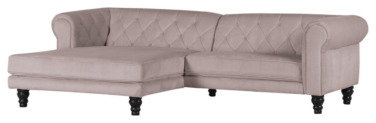 Ecksofa Jonte Beige S: 160x260 cm - Dunkelbraun/Beige, Design, Textil (160/260cm) - MID.YOU